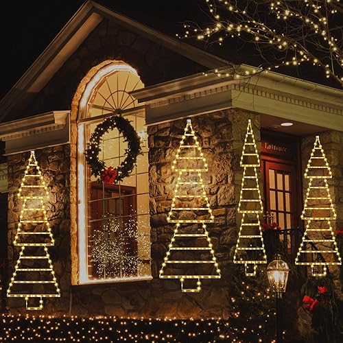 Miniatura 3 de Luces de decoración de Navidad para exteriores, luces LED de Navidad de 4.6 pies, 175 luces LED de escalera, luces colgantes de pared de Navidad con