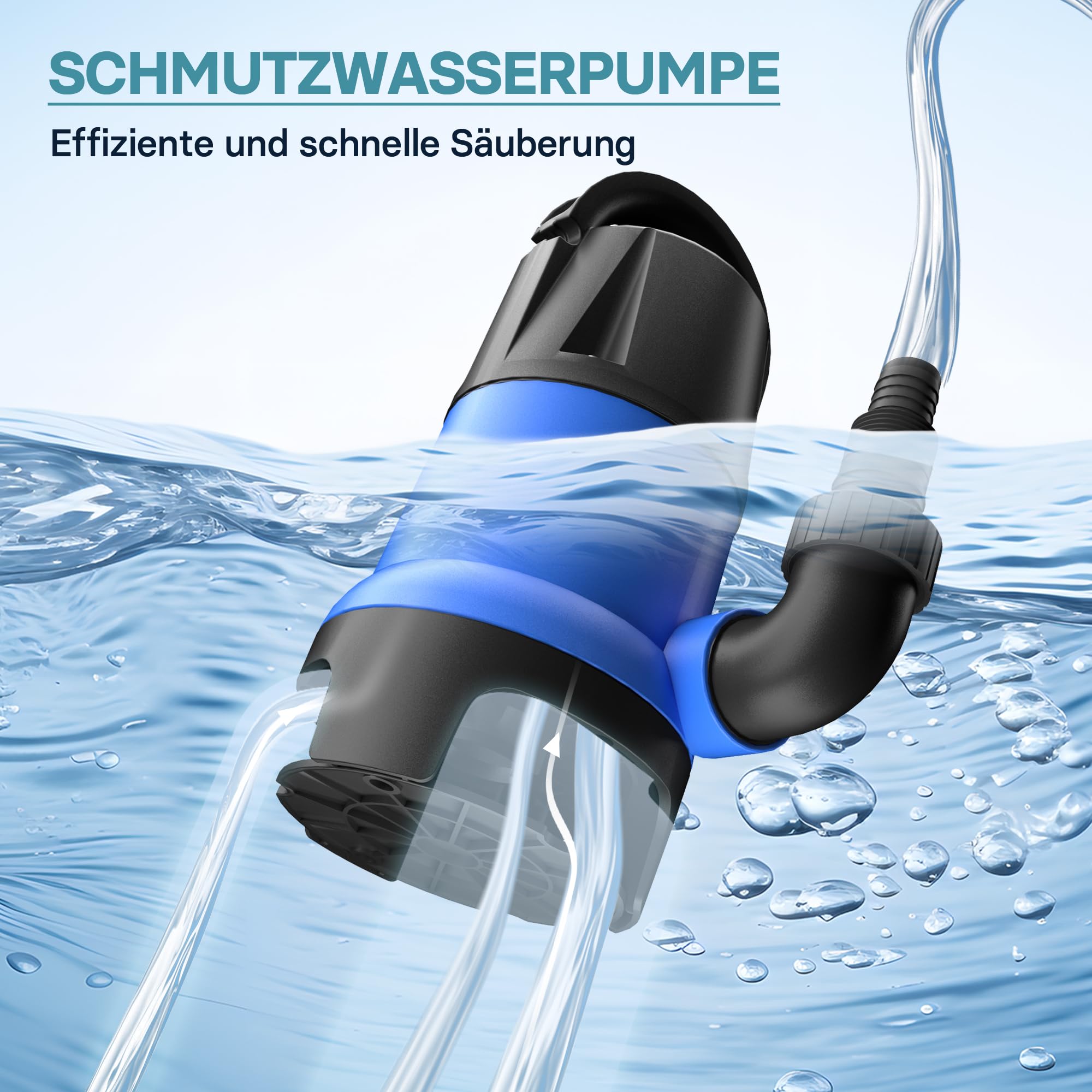 Schmutzwasserpumpe 400 W 7500 l/h Tauchpumpe Gartenpumpe Brunnenpumpe Entwässerungspumpe