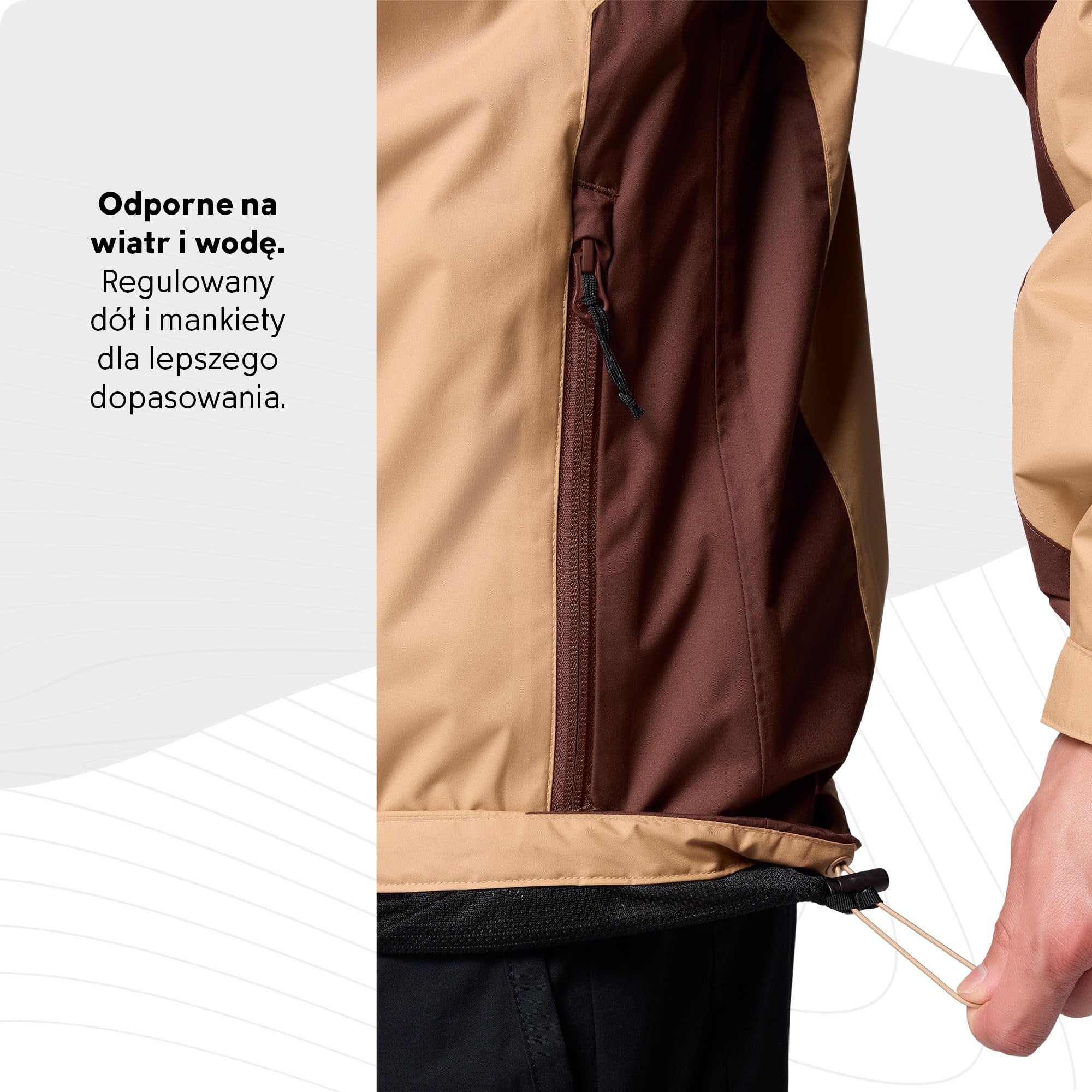 Columbia Męska kurtka Inner Limits 3, wodoodporna kurtka przeciwdeszczowa, kajakowa, czarna, tytoń, M