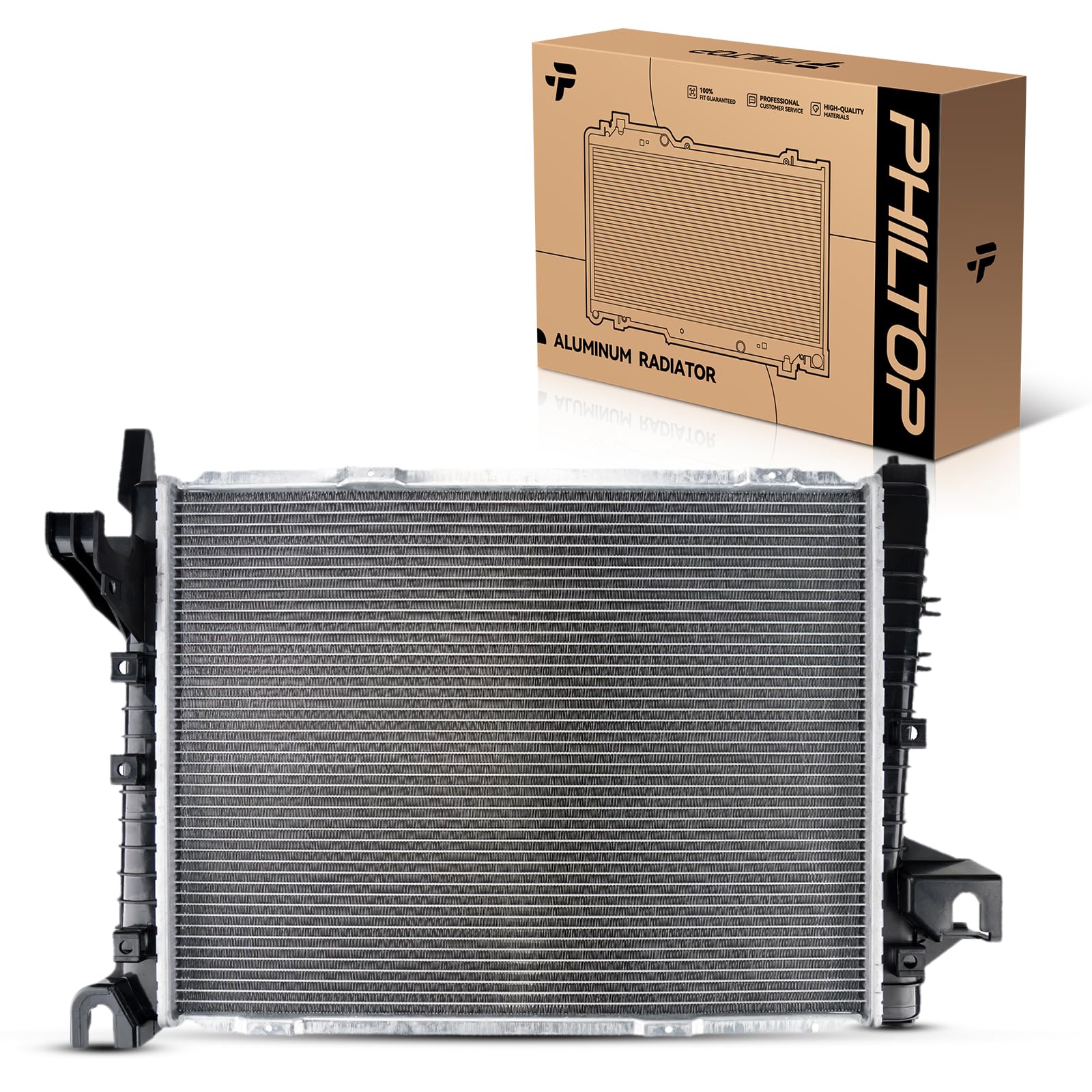 PHILTOP Replacement Car Radiator for 2002-2003 Ram 1500 5.7/5.9L 2004-2008 Ram 1500 3.7/4.7L 2003 Ram 2500/3500 5.7L (w/Filler Neck) CU2480
