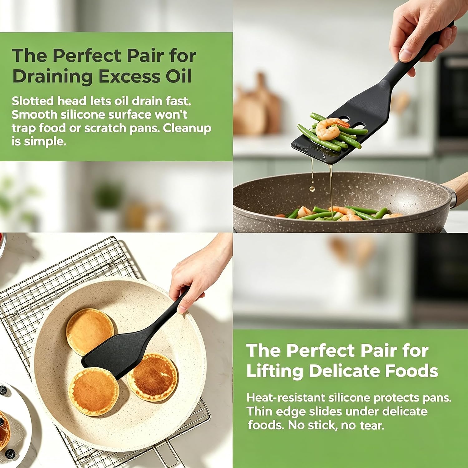Small Silicone Spatula Set, Heat Resistant Mini Spatula for Serving