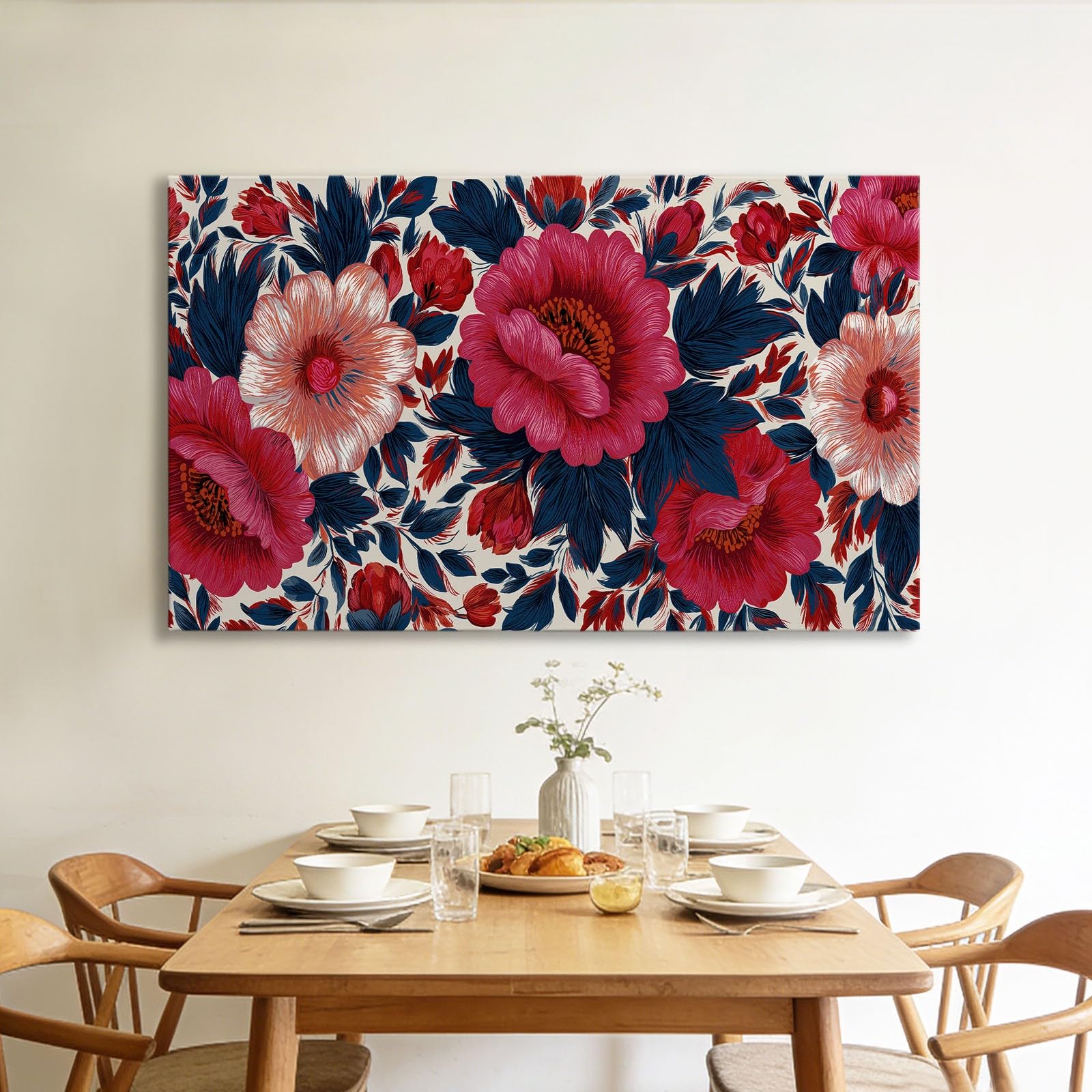 Genérico Nowoczesne dekoracyjne obrazy kwiatowe płatki roślin 90x60cm obraz na płótnie z ramą, grafika na ścianie, dekoracja salonu sypialni jadalnia biuro korytarz