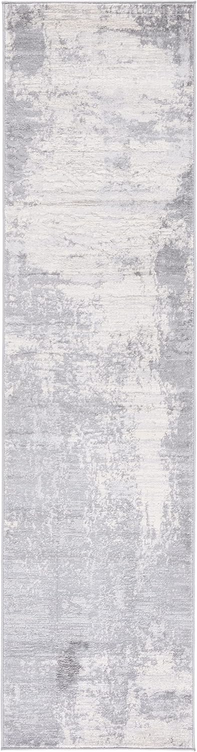SAFAVIEH Jasper Collection Runner Rug - 2' x 10', Light Grey & Ivory, Modern Abstract Design, Non-Shedding & Easy Care, Ideal for High Traffic Areas in Living Room, Bedroom (JSP101F)