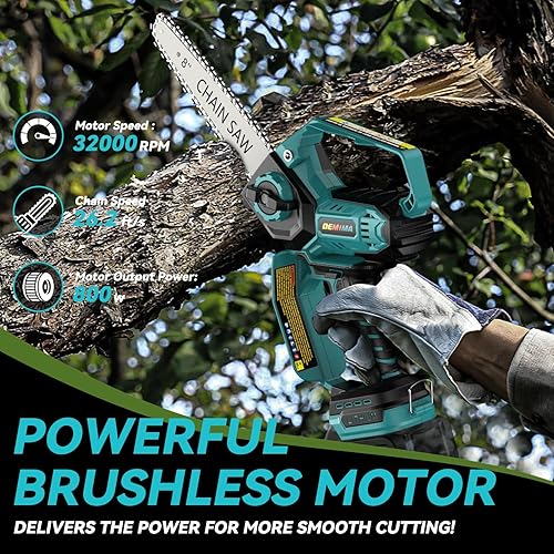 Miniatura 2 de Mini motosierra para batería Makita de 18 V, motosierra eléctrica inalámbrica 2 en 1 de 8 y 6 pulgadas con motor sin escobillas y engrasador