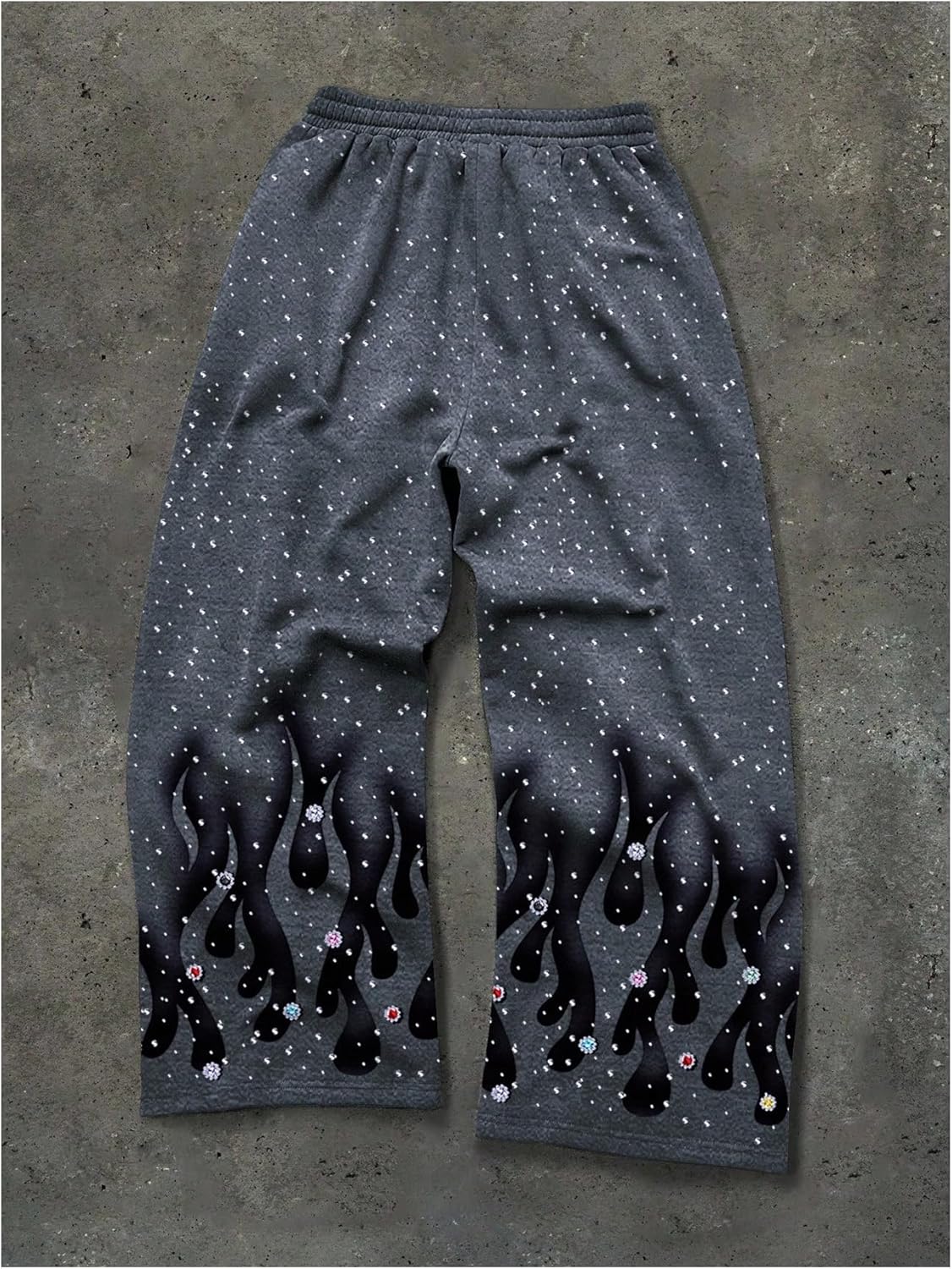 Men's Y2K Baggy Sweatpants Wide Leg Pants Drawstring Waist Loose Pant - Image 2