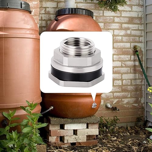 Vista 79 de TAISHER Adaptador de conector de tanque de mamparo de 1 pulgada de ABS blanco con tapones y junta para tanque de agua, barriles de lluvia, acuarios