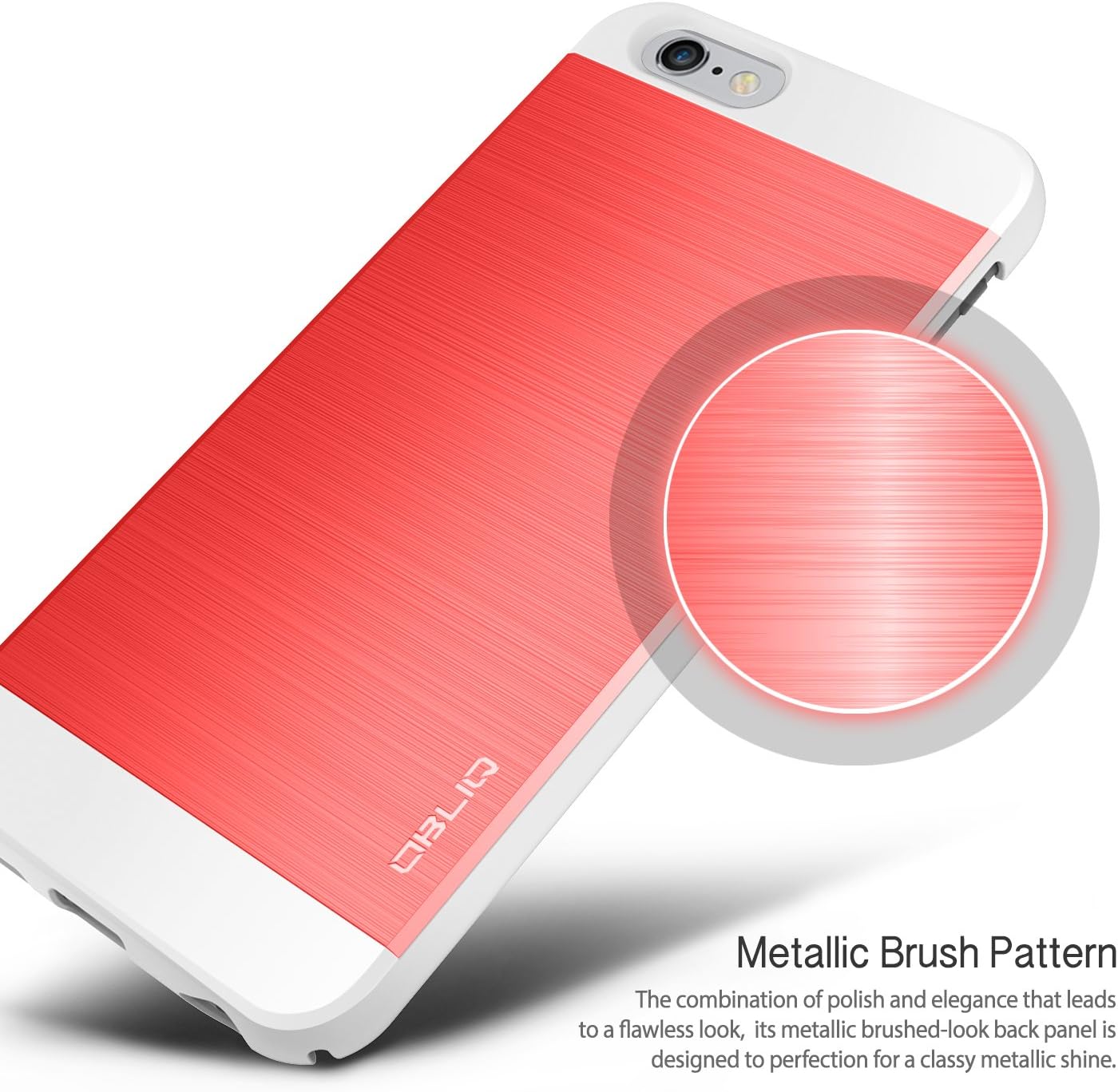 iPhone 6S Case, OBLIQ [Slim Meta II][Scarlet Red/White] Premium Slim Fit Thin Armor All-Around Shock Resistant Polycarbonate Metallic Case for Apple iPhone 6S (2015) & iPhone 6 (2014)