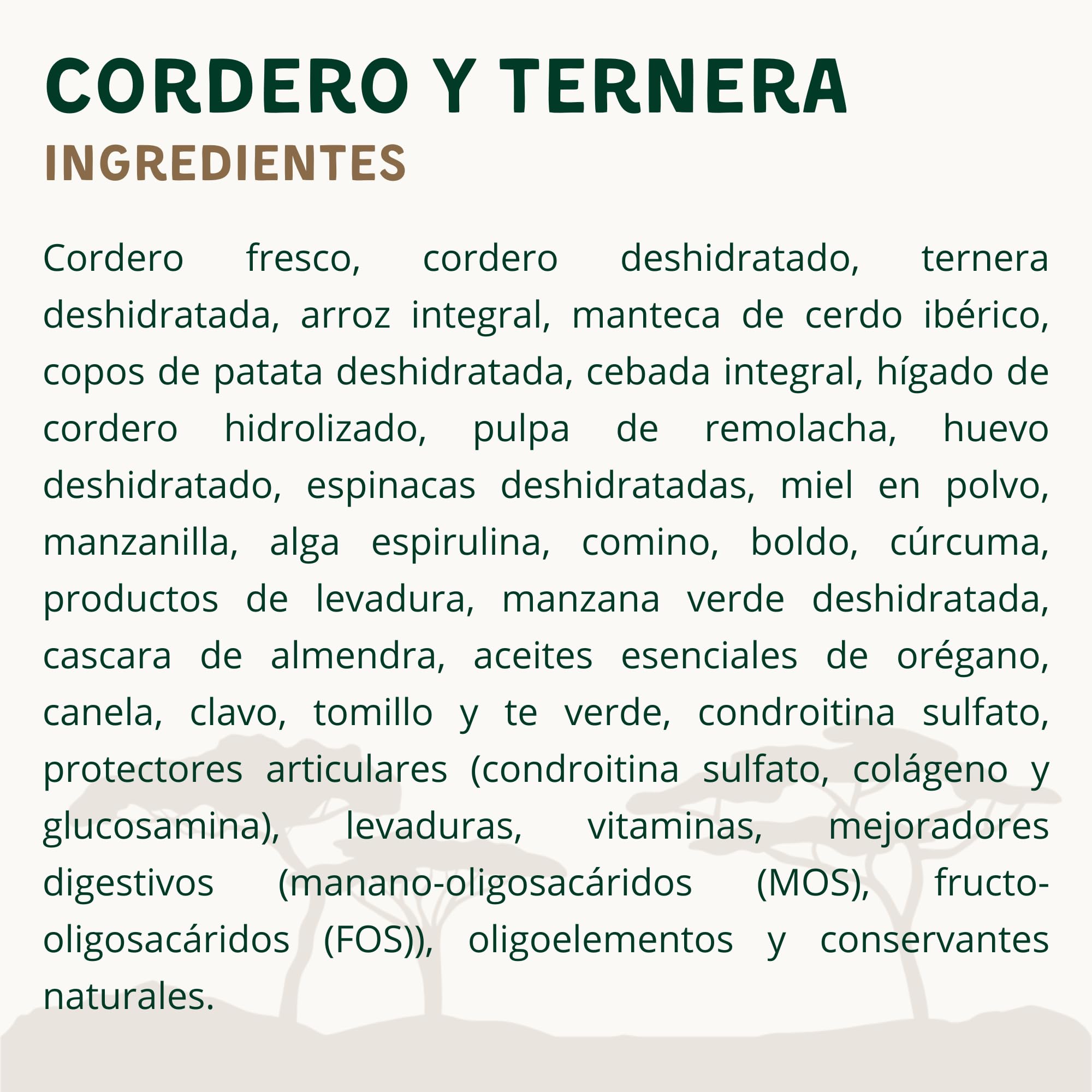 Pienso con Cordero y Ternera Savanna para Perros Adultos, Racao Caes Adulto, Receta Natural de Alta energía con Arroz, Digestión Suave, Cuidado Articular y Muscular, Todas Las Razas - 14 kg.