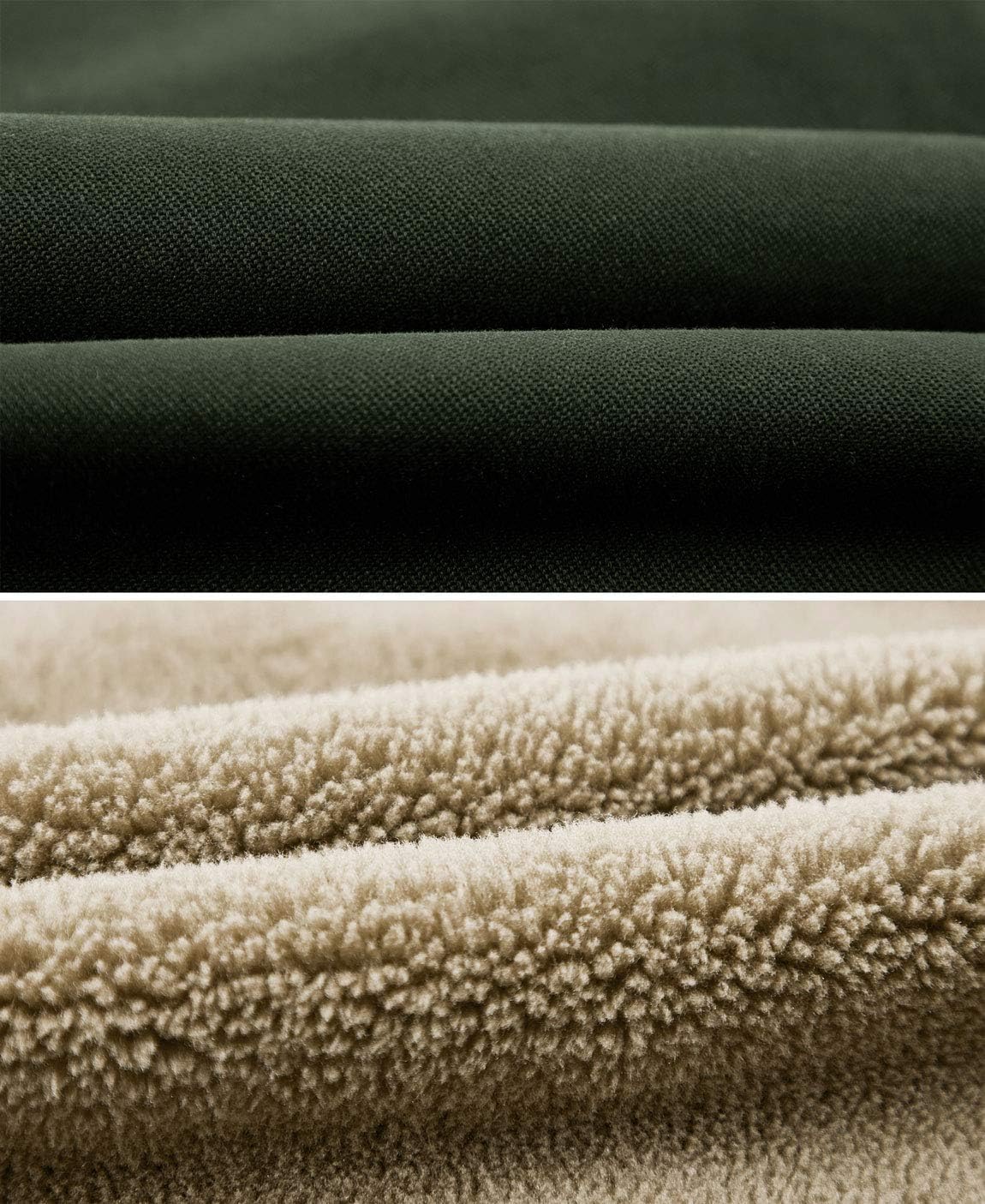 HOW'ON Men's Plus Cotton Warm Fur Collar Casual Button Military Cargo Jacket Outwear Parka Winter Quilted Coat - Image 7