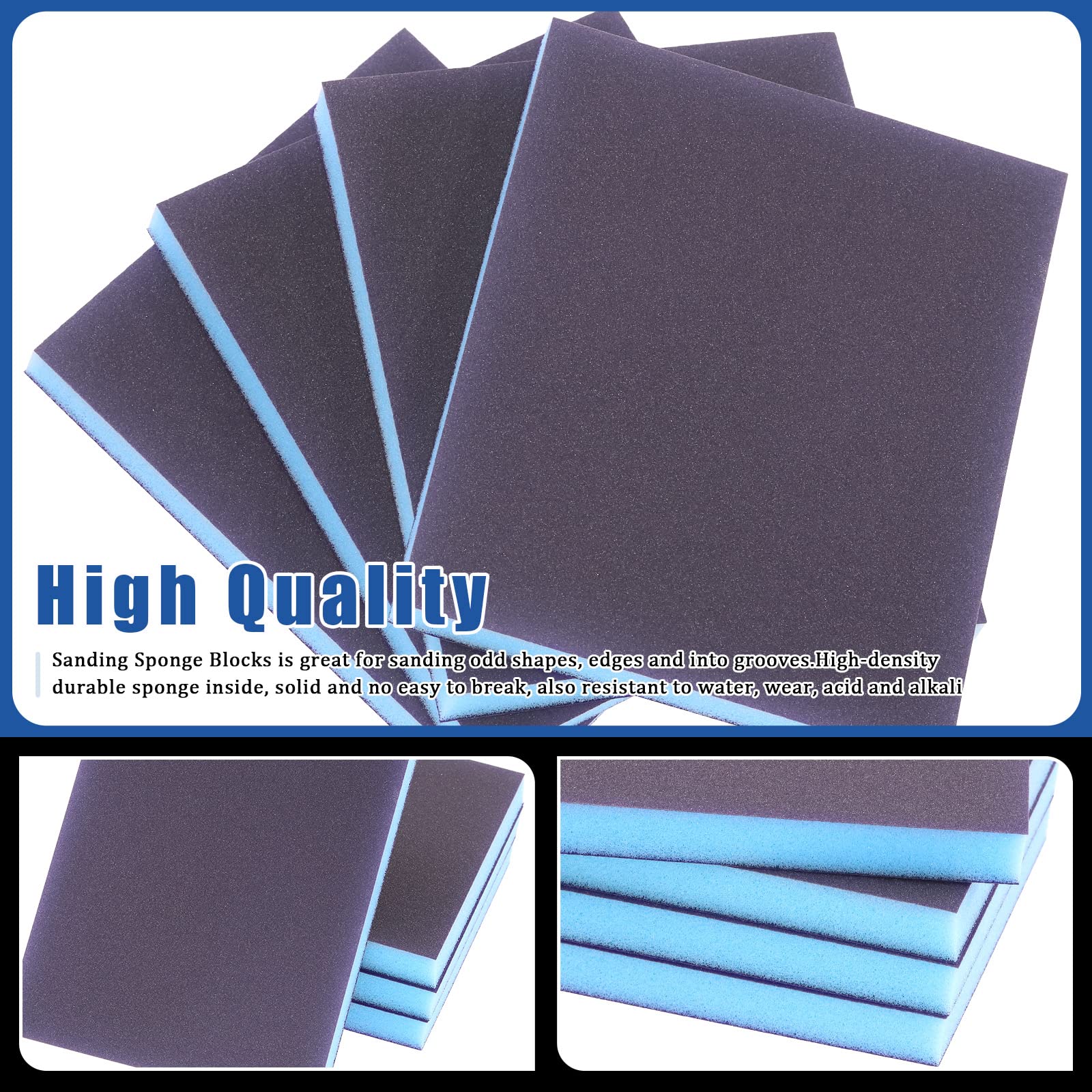 Glarks El kit de 21 esponjas de lijado de grano 220 incluye 20 bloques de lijado reutilizables y lavables de 120 x 100 x 12 mm con 1 cepillo de pintura para madera, metal, pintura y paneles de yeso