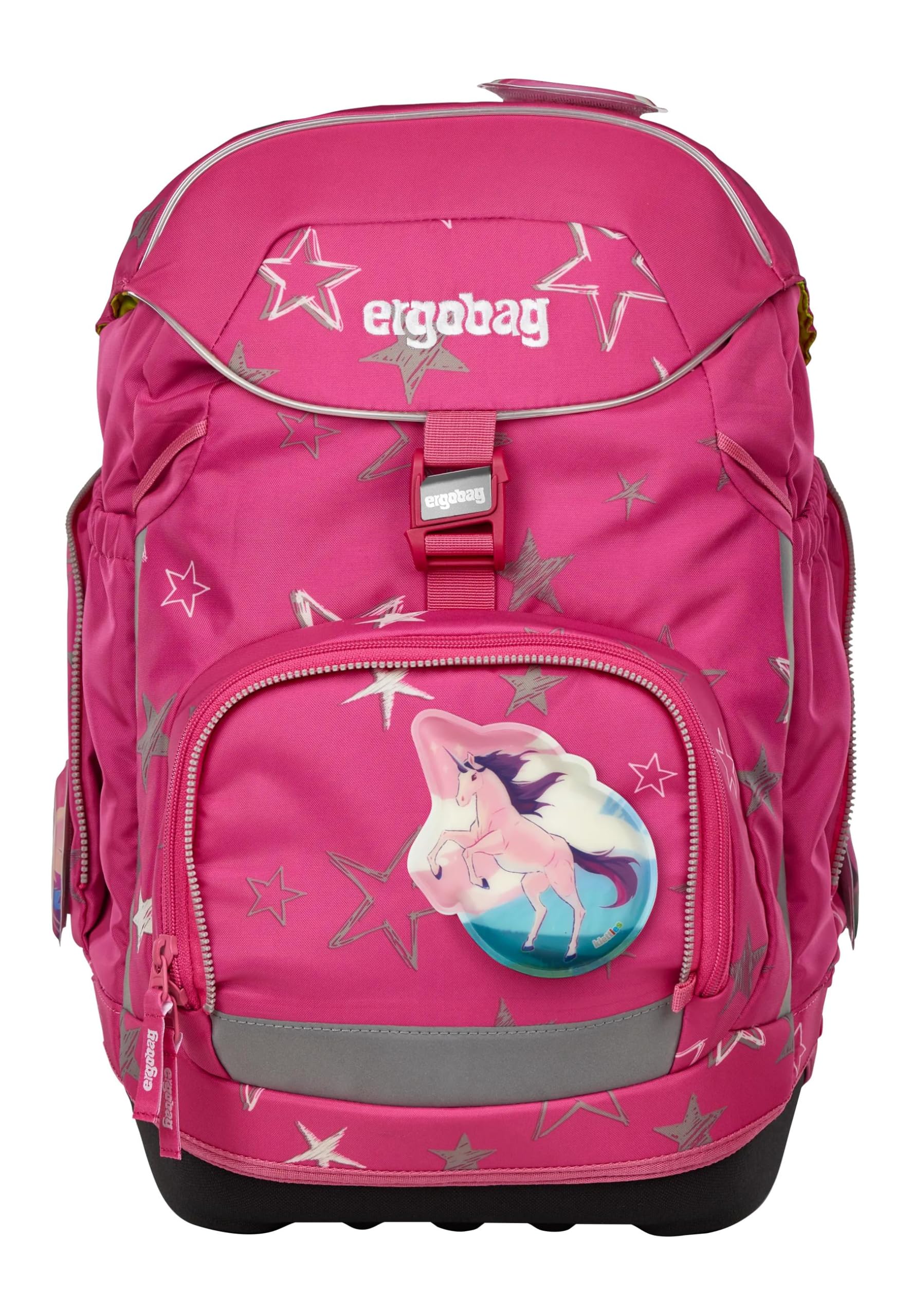 ergobag Schulranzen-Set Pack Set Bundle SternzauBär - Pink | Ergonomischer Schulrucksack flexibel, 7-teiliges Set für die 1. Klasse Grundschule, für Mädchen und Jungen, AW25/26