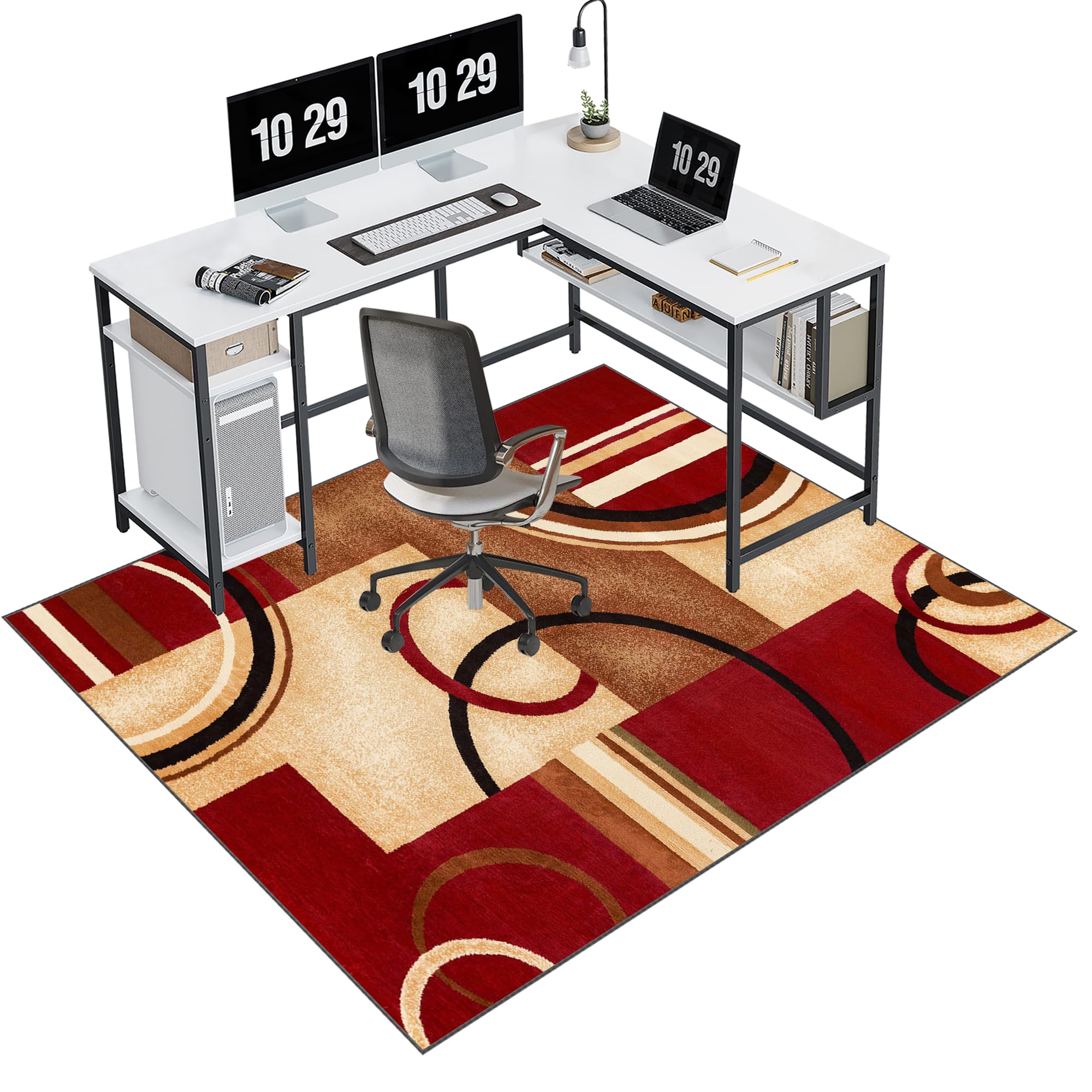 EYKWKB 90 x 140 cm Heavy Duty Office Chair Mats for Carpeted and Hardwood Floor Carpet Chair Mats Low Pile Desk Chair Mat Hard-Floor Chair Mats Floor Mat for Office Chair Anti-skidding
