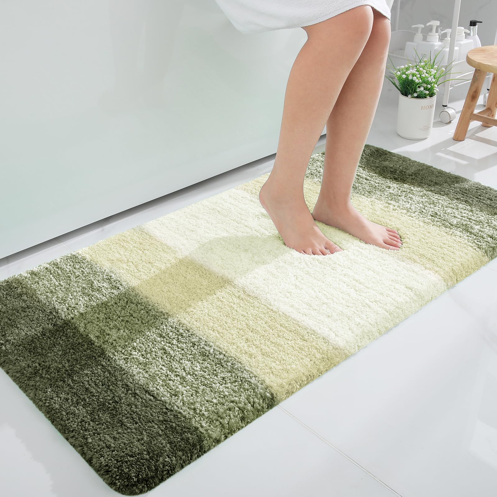 OLANLY Bathroom Runner Rug 45x27, Extra Soft Absorbent Microfiber Bath Rugs
