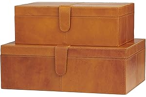 Premium Deco 79 Leather Handmade Decorative Box Storage