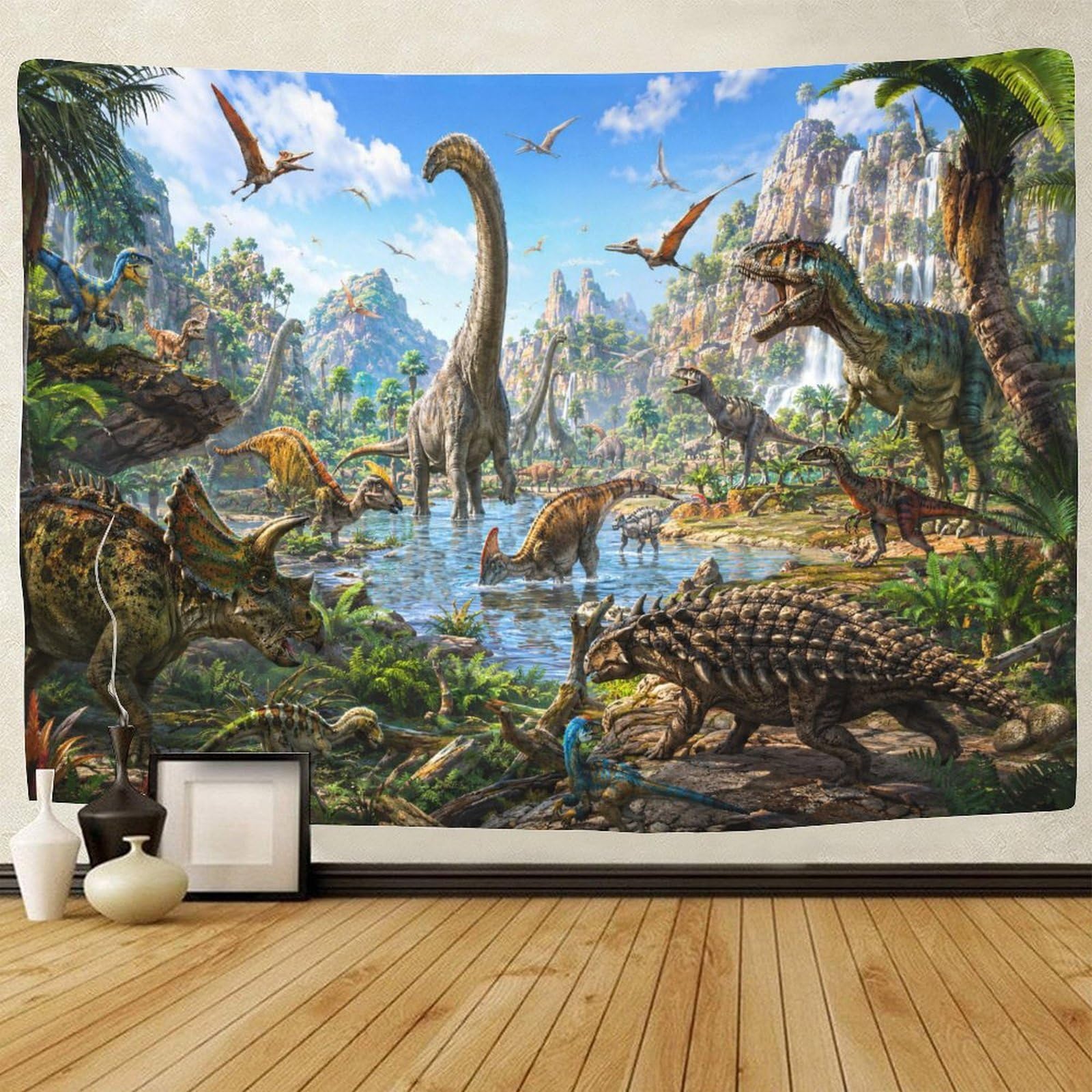 GPMNBCXZK Dinosaur World Wall Art Decor 3D Print Wall Tapestry Tapestries Poster Curtain Bedroom College Dorm 100cmx150cm