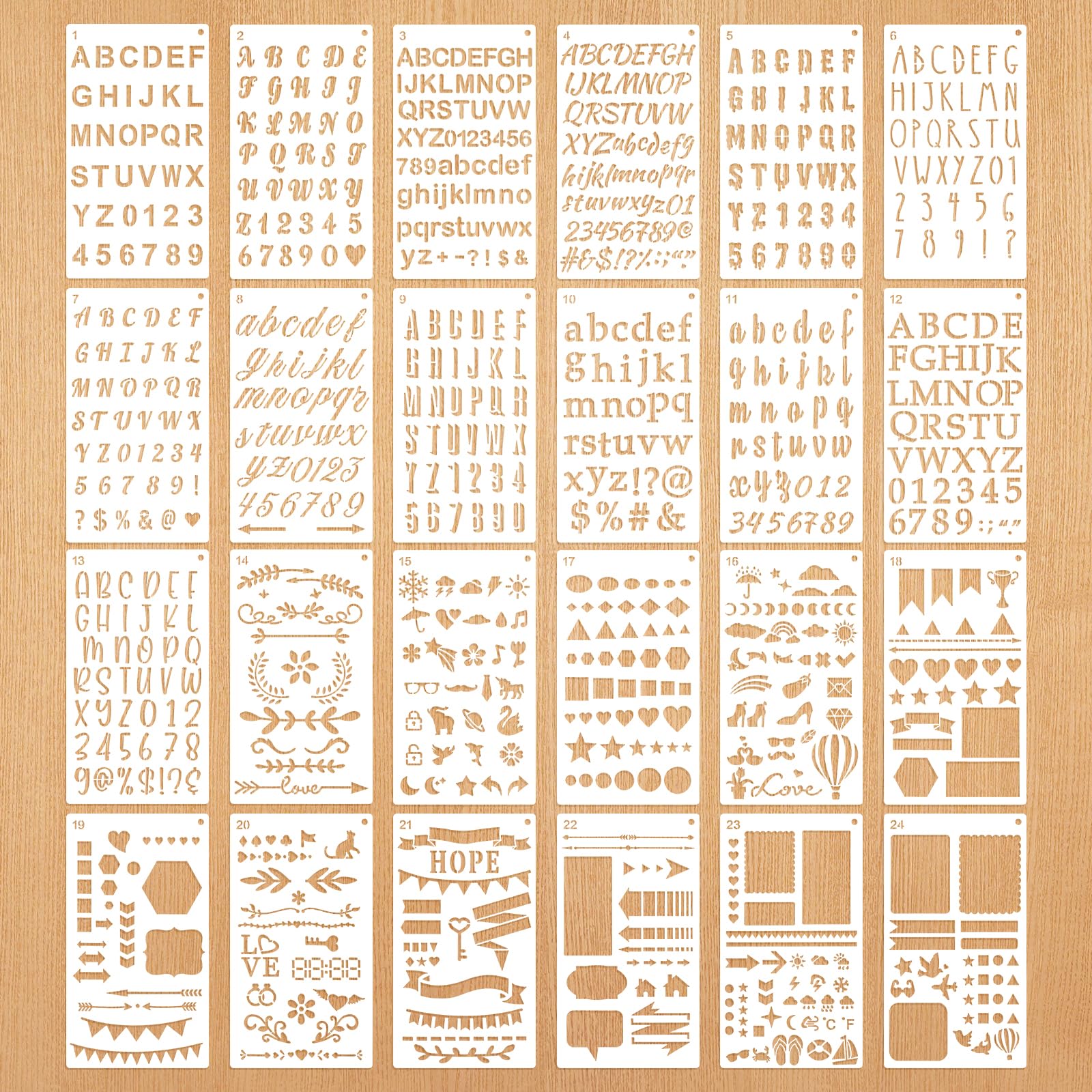 Letter Stencils for Crafts Reusable Alphabet Stencils Plastic Alphabet Number Symbol Templates Letter Stencil for Painting DIY Crafts Scrapbooking Bullet Journal Stencil Wood Signs (Letter 2)