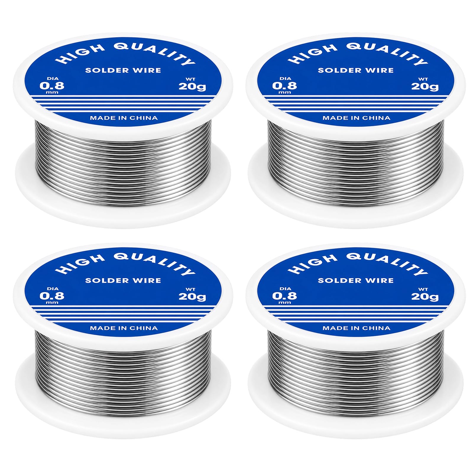4PCS Solder Wire, Solder Wire with Flux, 0.8mm Diameter Solders Free Welding, Soldering Wire for Electrical Applications Components Repair and DIY (20g)