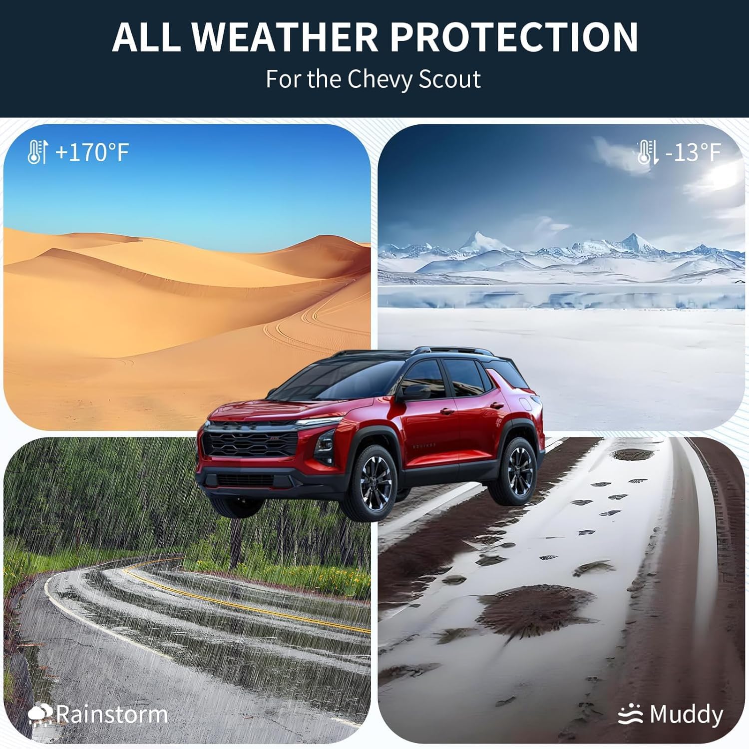 SeamlessTraverse Floor Mats & Cargo Liner for 2018-2024 Chevy Equinox (Not fit for EV Models)/GMC Terrain， All Weather TPE Protection Waterproof Floor Liners Accessories