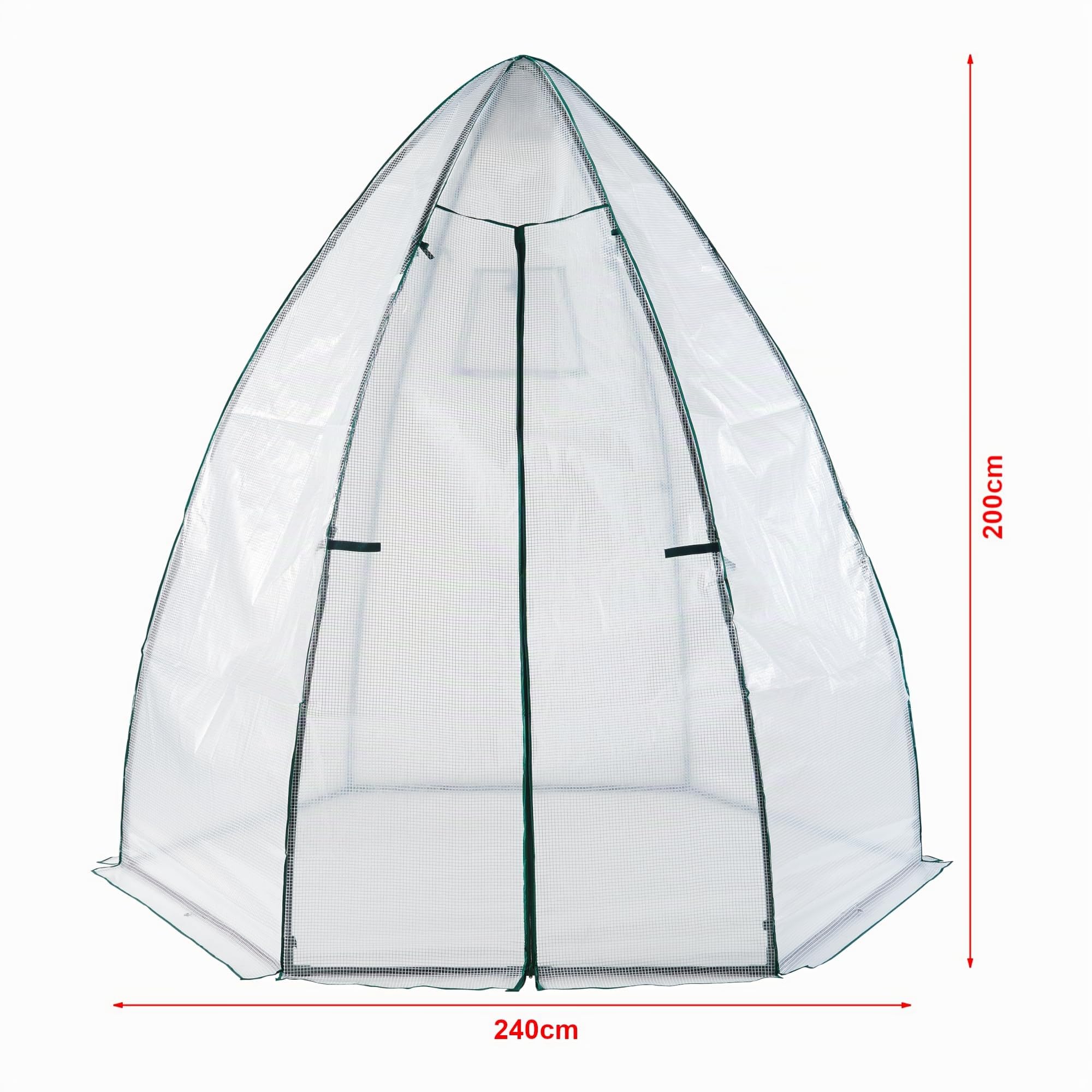 [en.casa] Serre de Jardin Quatre Saisons Serre d'Hivernage pour Extérieur Abri de Culture pour Plantes Abri-Tomates pour Potager Fleurs 200 x 240 cm Blanc Vert