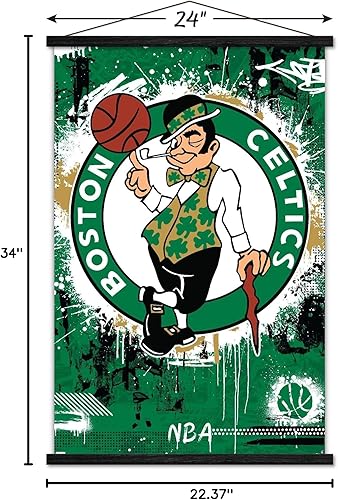 Miniatura 7 de Trends International NBA Boston Celtics - Póster de pared con logotipo Maximalist 23, 22.37 x 34.00 pulgadas, paquete de impresión y colgador negro