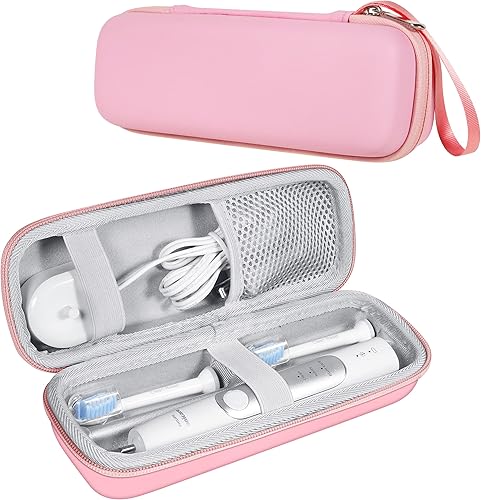 Funda de viaje rígida para cepillo de dientes compatible con Philips Sonicare Protectiveclean 4100, 5100, 6100, 6500, se adapta a Oral-B Pro 1000,