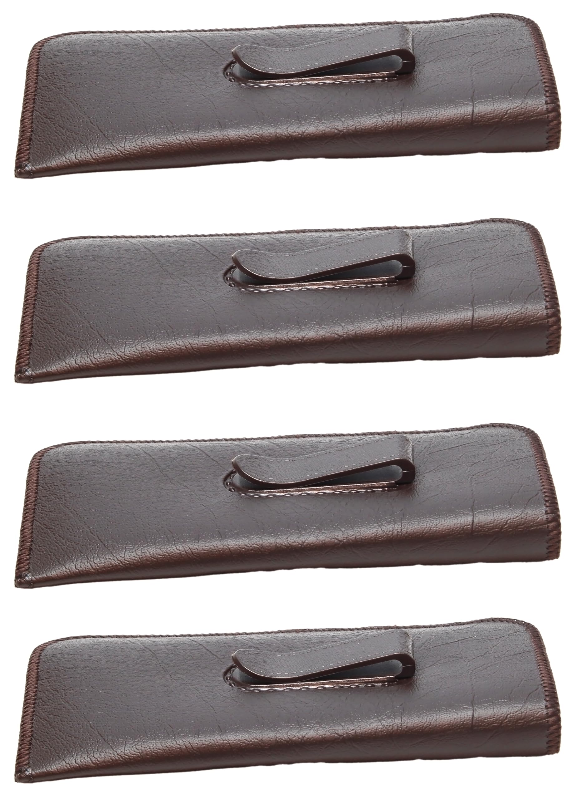 Calabria S-41 Soft Slim Slip In Eyeglass Case w/Pocket Belt Clip PU Leather Mens Womens Glasses Holder Pouch Sleeve Storage