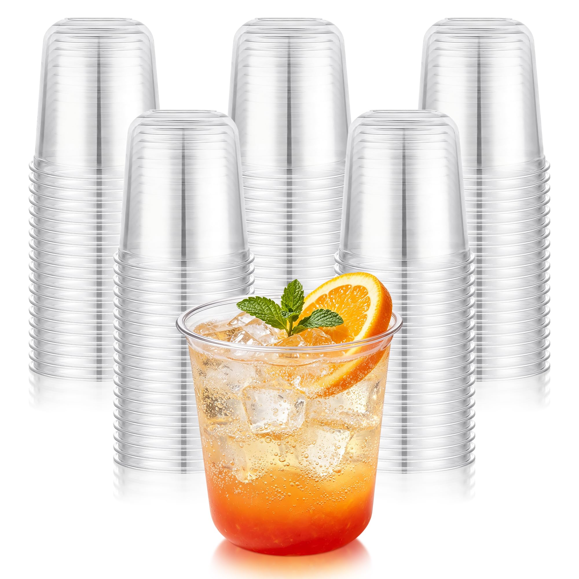 KesaPlan 100 Pcs 12oz Plastic Clear Cups, Disposable Wine Cocktail Glasses — Amazon image 8