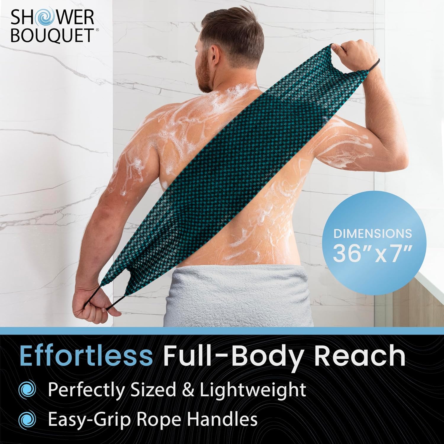 Japanese Exfoliating Washcloth for Back & Body - Charcoal & Silver Ion Exfoliating Towel - Two-Sided Gentle Exfoliation - Image 4