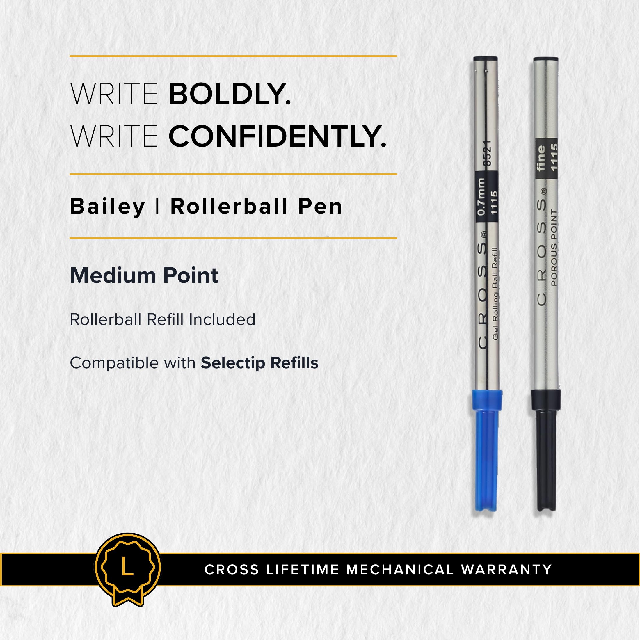 Amazon.com: Cross Bailey Matte Red Lacquer Rollerball Pen, Medium