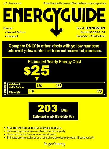 Miniatura 9 de BANGSON Congelador vertical, mini congelador de 1.1 pies cúbicos con estante extraíble, mini congelador compacto de una sola puerta, congelador