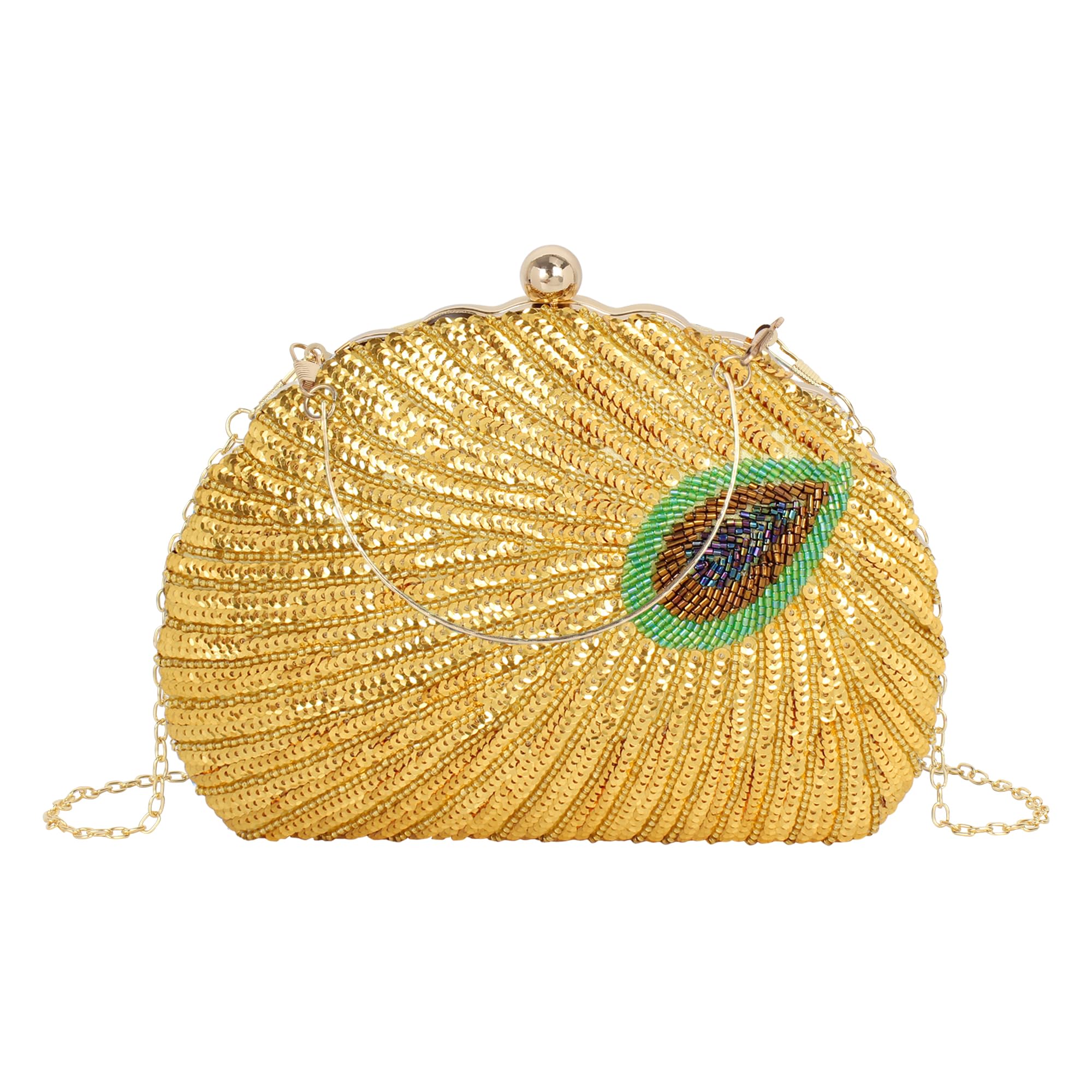 Women Seashell Evening Bag Purse Mermaid Chain Strap Clutch Handbag Shoulder Bag