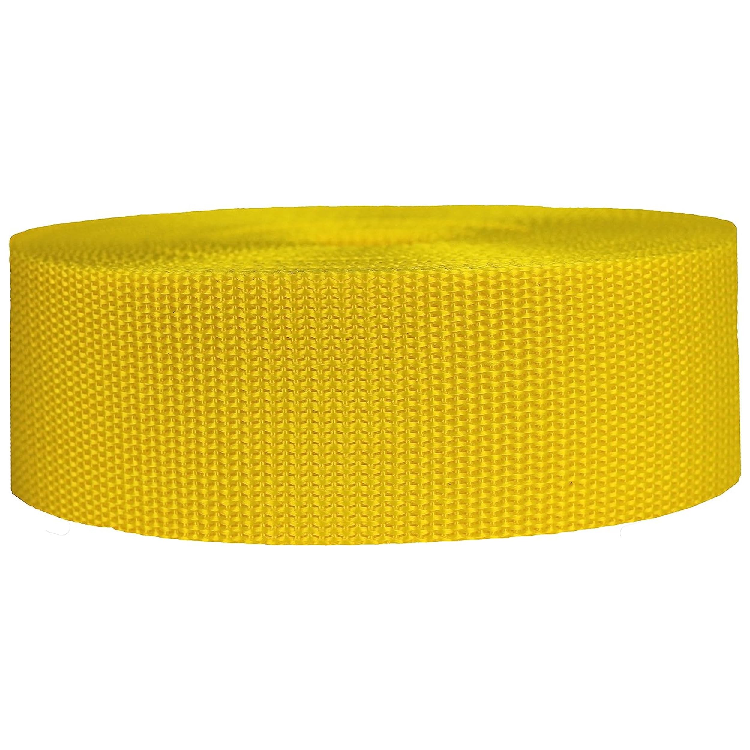 Strapworks Heavyweight Polypropylene Webbing - Heavy Duty Poly Strapping for Outdoor DIY Gear Repair 2 Inch x 50 Yards - Yellow