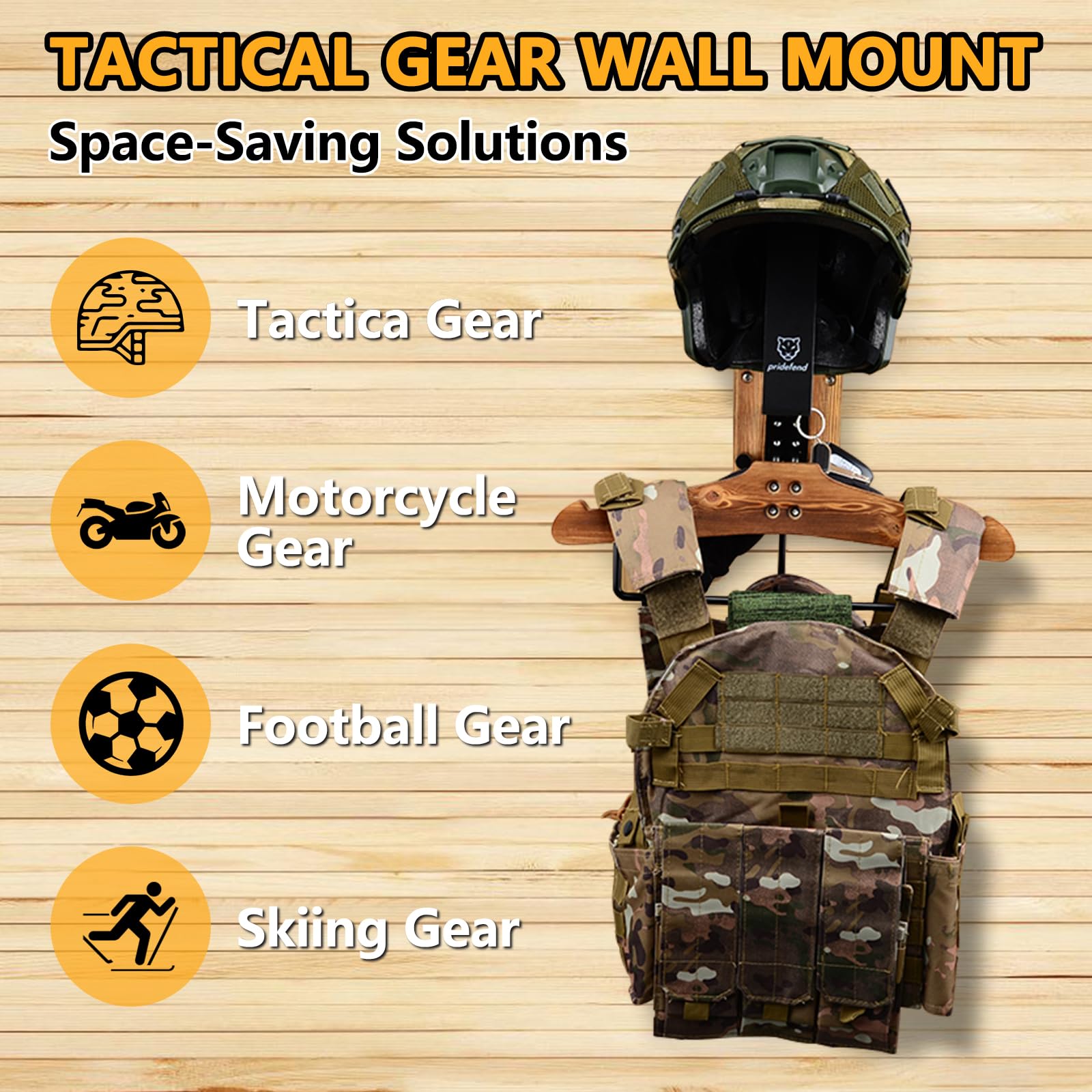 BOOSTEADY Supporto da Parete per Attrezzatura Tattica, Porta Casco Moto da Parete per Stoccaggio Esposizione di Caschi, Ciclismo, Attrezzatura Militare della Polizia