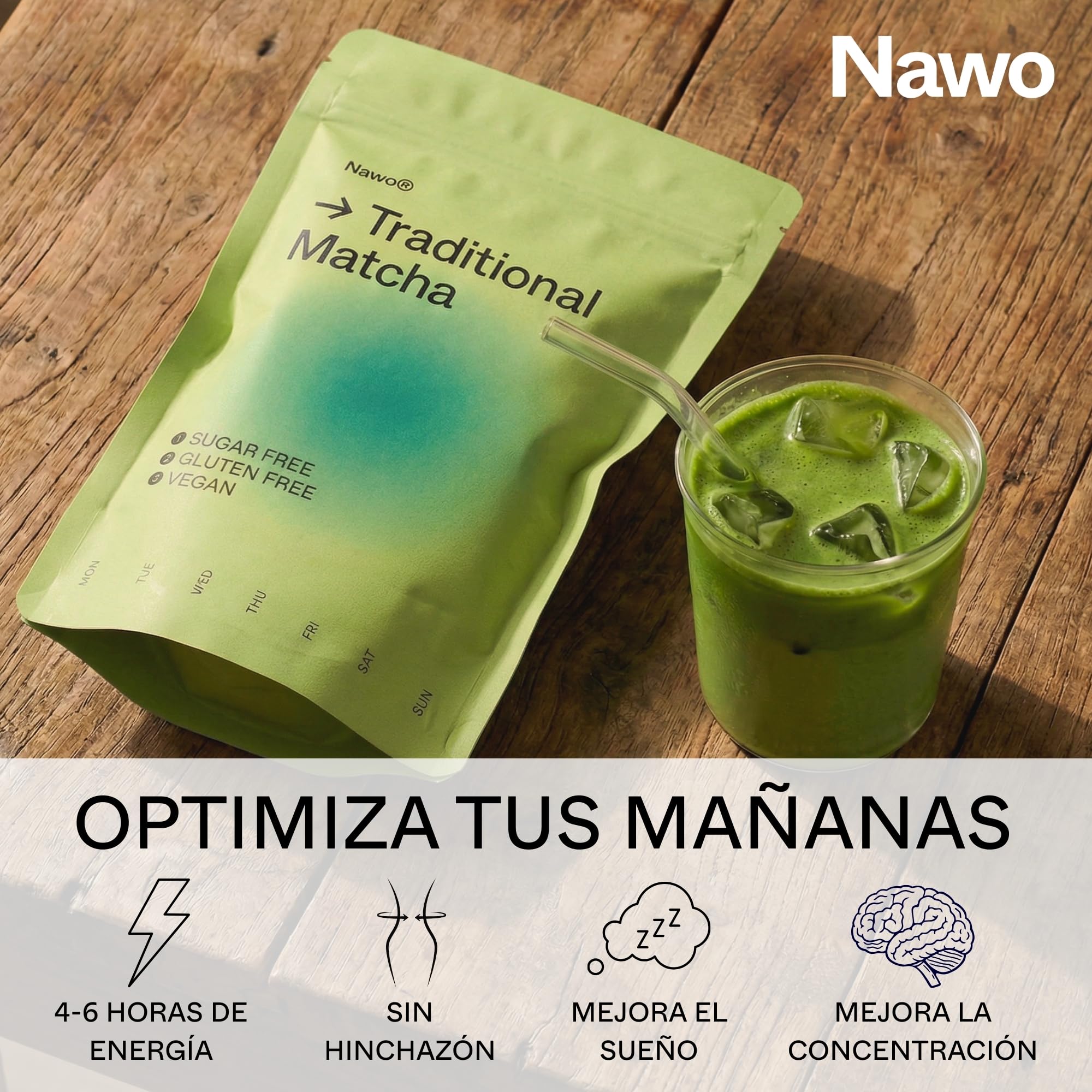 Té Matcha tradicional para Baristas – 250g, 500g & 1 kg – Té Verde en Polvo 100% Natural, Sin Azúcar, Ideal para Matcha Latte, Cafeterías y HORECA – NAWO® Routines (1 kg)