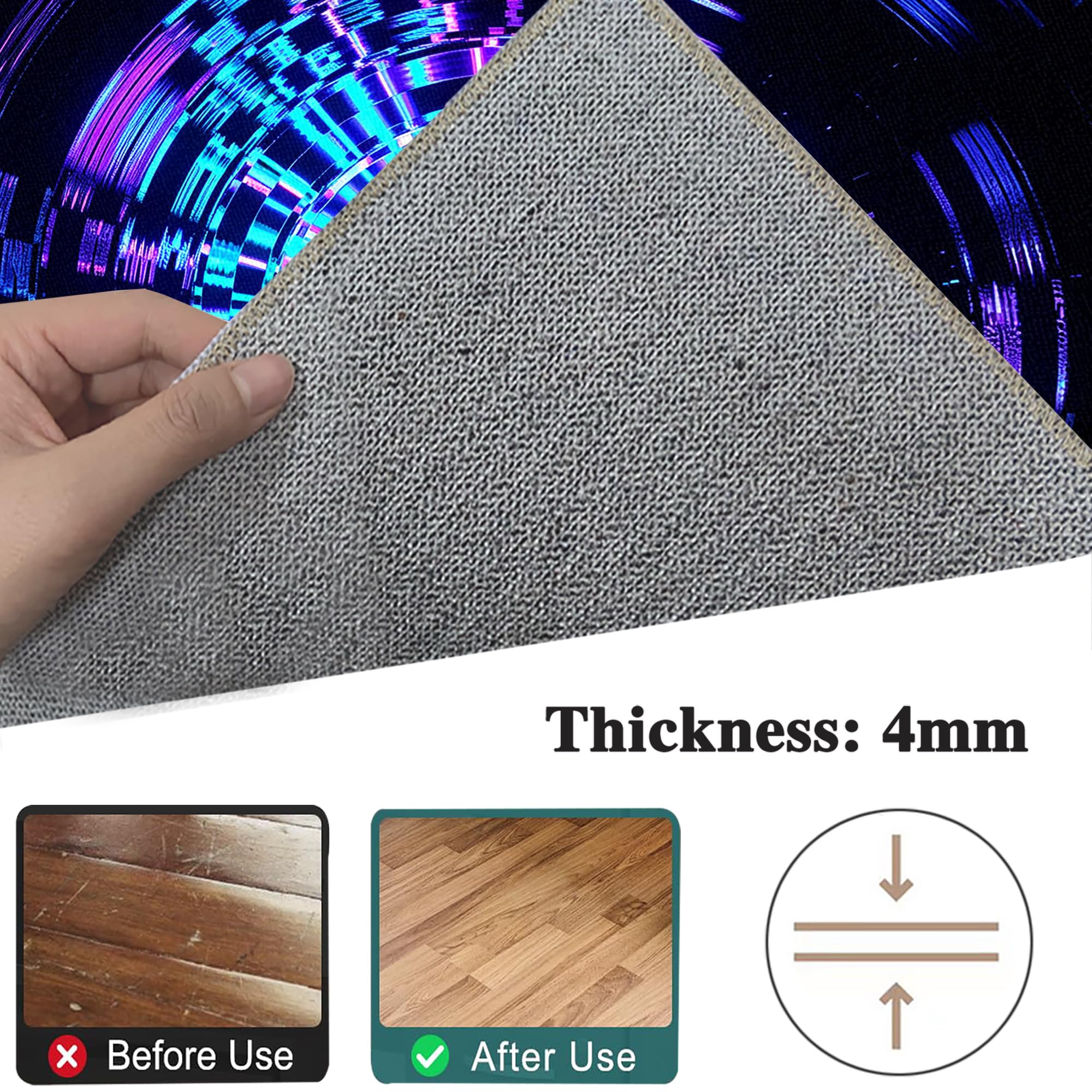 Tapis protège-Sol pour Chaise, Grand Tapis de Chaise Gaming 120 x 180 cm | Tapis Bureau Sol Antidérapant Antidérapant et Insonorisé Protection de Sols Durs, Protège Parquet Protège Sol sous Chaise