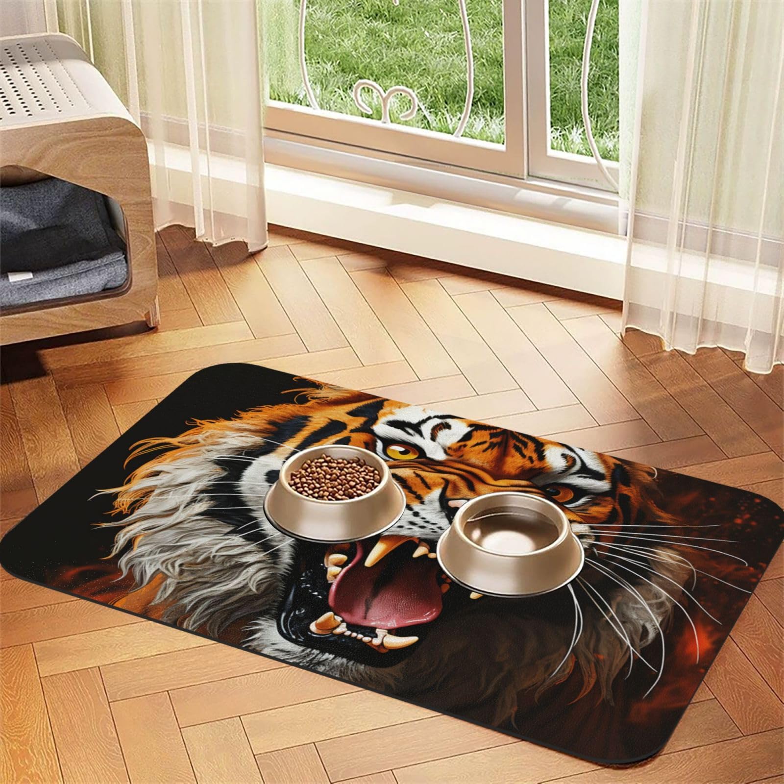 Tapis de nourriture pour chien anti-dérapant pour stopper les sols mouillés