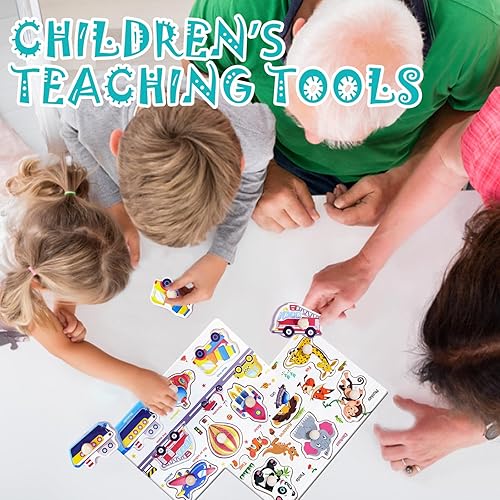 Miniatura 4 de Paquete de 8 rompecabezas de madera para niños pequeños de 1 a 3 años, rompecabezas educativos para niños preescolares, rompecabezas para niños