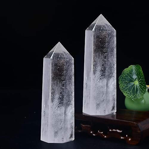Miniatura 5 de Torre grande de cristal curativo de cuarzo transparente  4.72-5.11 pulgadas varita de cristal natural  6 chakras facetados de un solo punto de