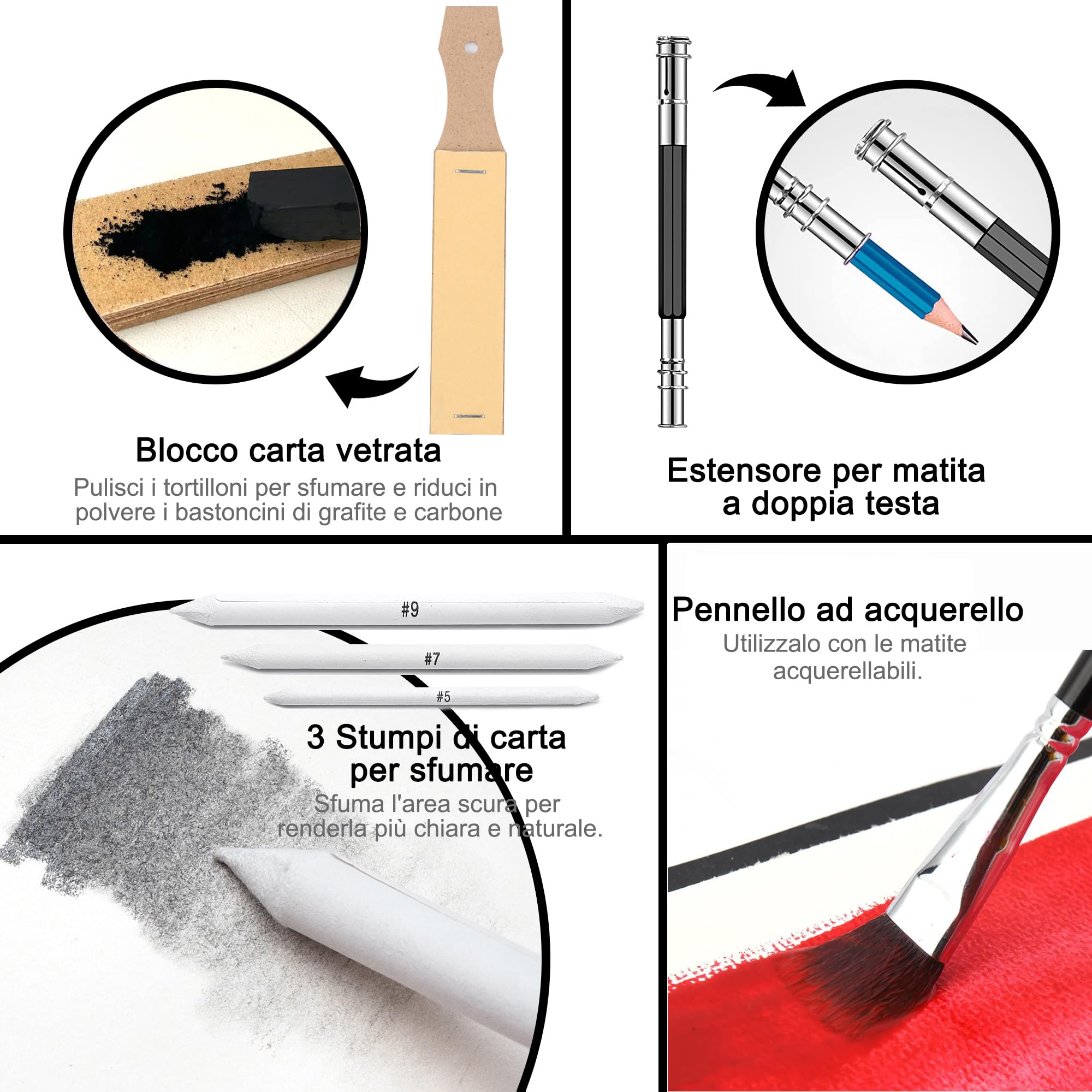 KALOUR 76 Kit di Disegno e Schizzo - Set di Materiali Artistici con Taccuino e Carta Acquerello - Include Tutorial, Matite Pastello, Acquerello, Schizzo, Colorate, Metalliche, Carboncino