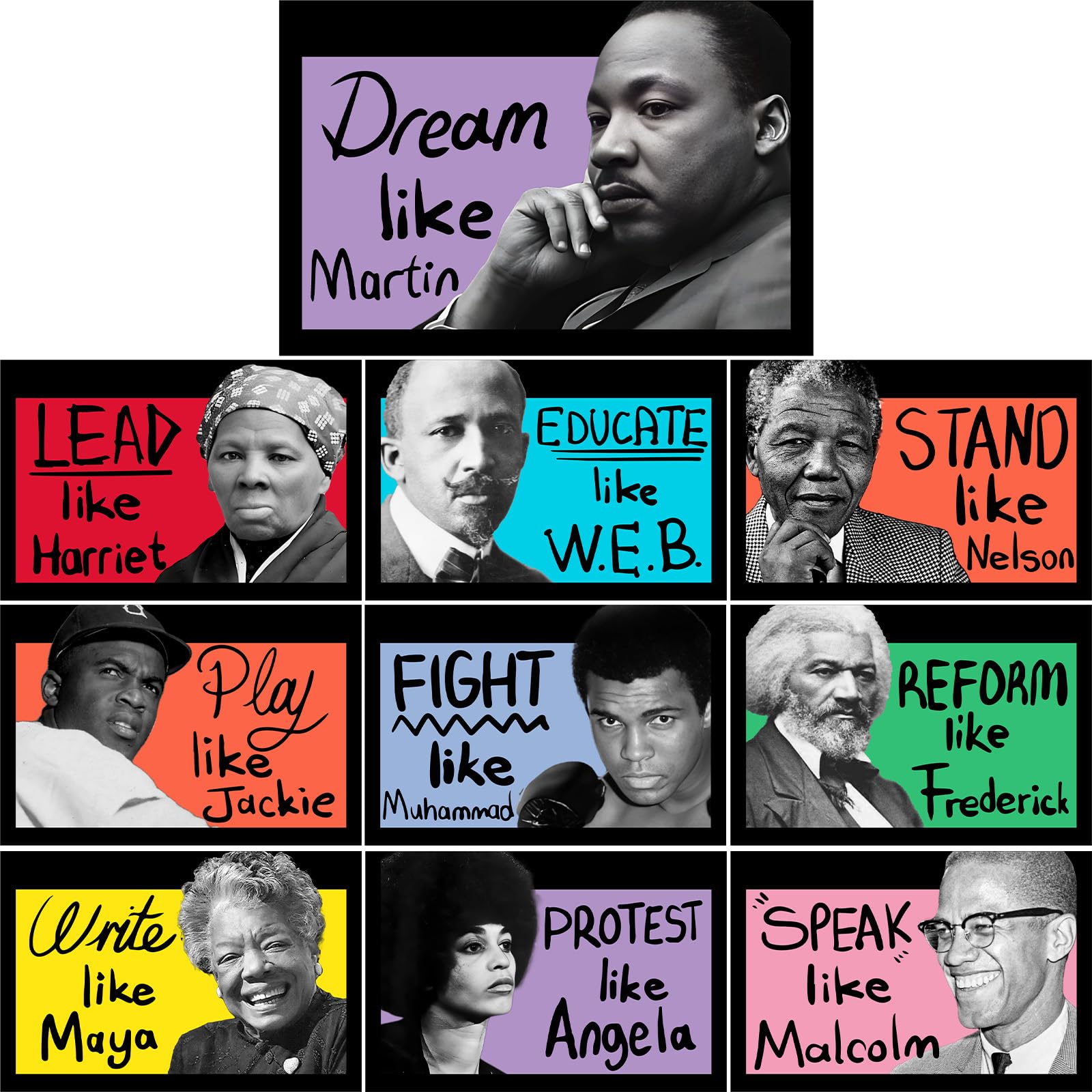 Yarcooly Black History Posters & Decorations for Party + Bulletin Board Supplies