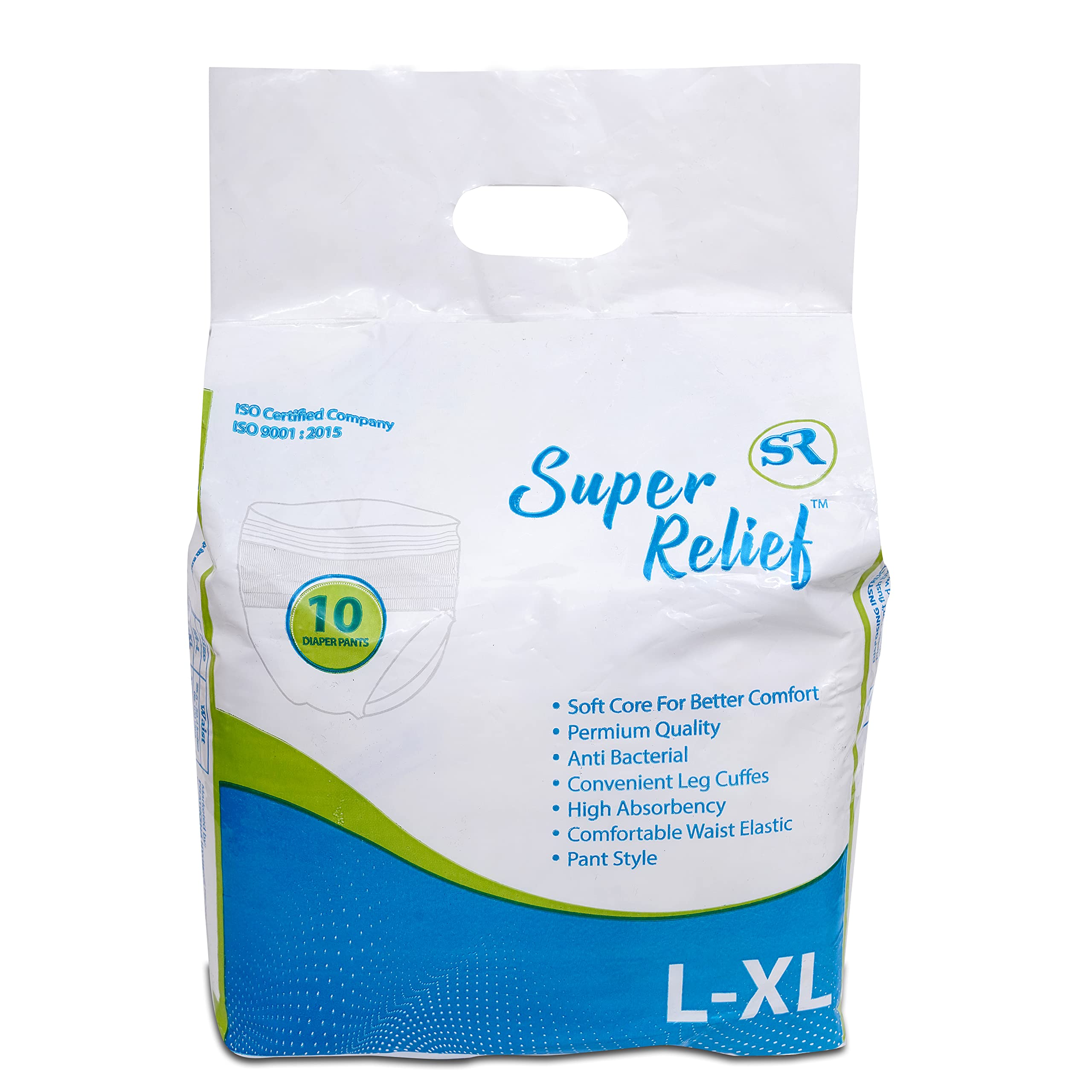relief Classic Adult Diaper Pants, Unisex, Leakproof, Elastic Waist, Wetness Indicator, 10 Count (L, 10)-image-41