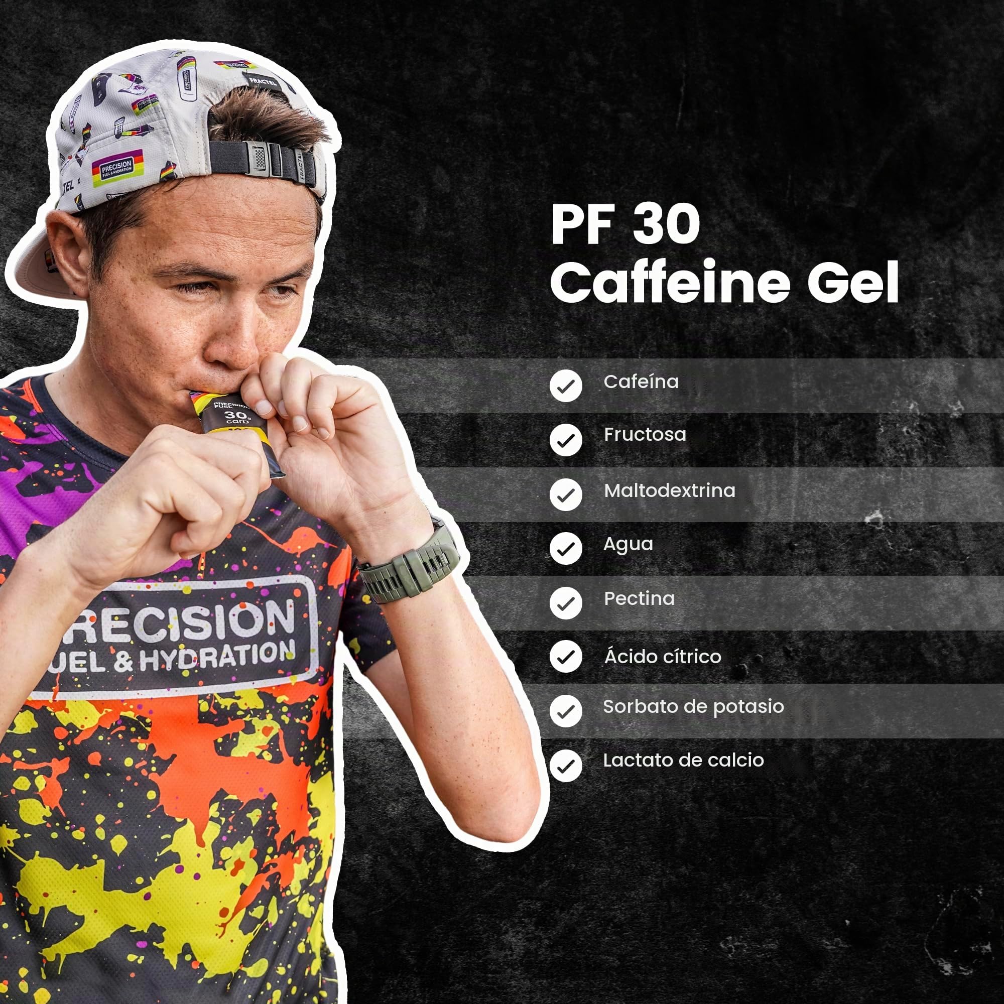 Precision Fuel PF30 Caffeine Energy Gel-Gel energético de sabor suave para corredores de resistencia,30g de carbohidratos, fácil de digerir,perfecto para correr y deportes de larga duración (15 gel)