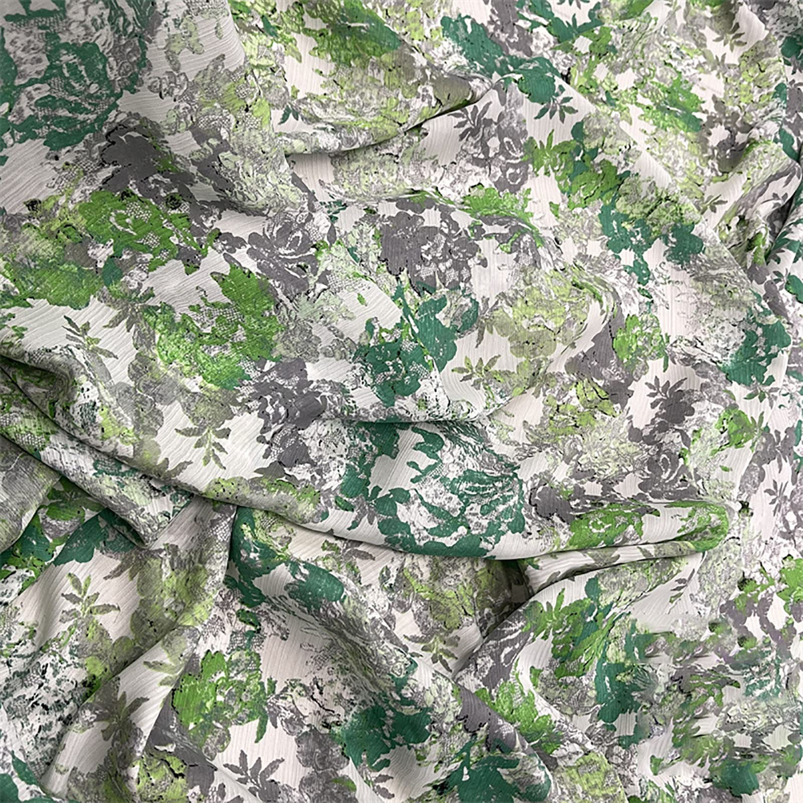 Generic Tkanina, Chiffon Tkanina Cyfrowy Druk Tulle Tkanina Tłoczona Do Dekoracji Sukni Ślubnej Szycie Kostium/Zielony 10M/W140 Cm
