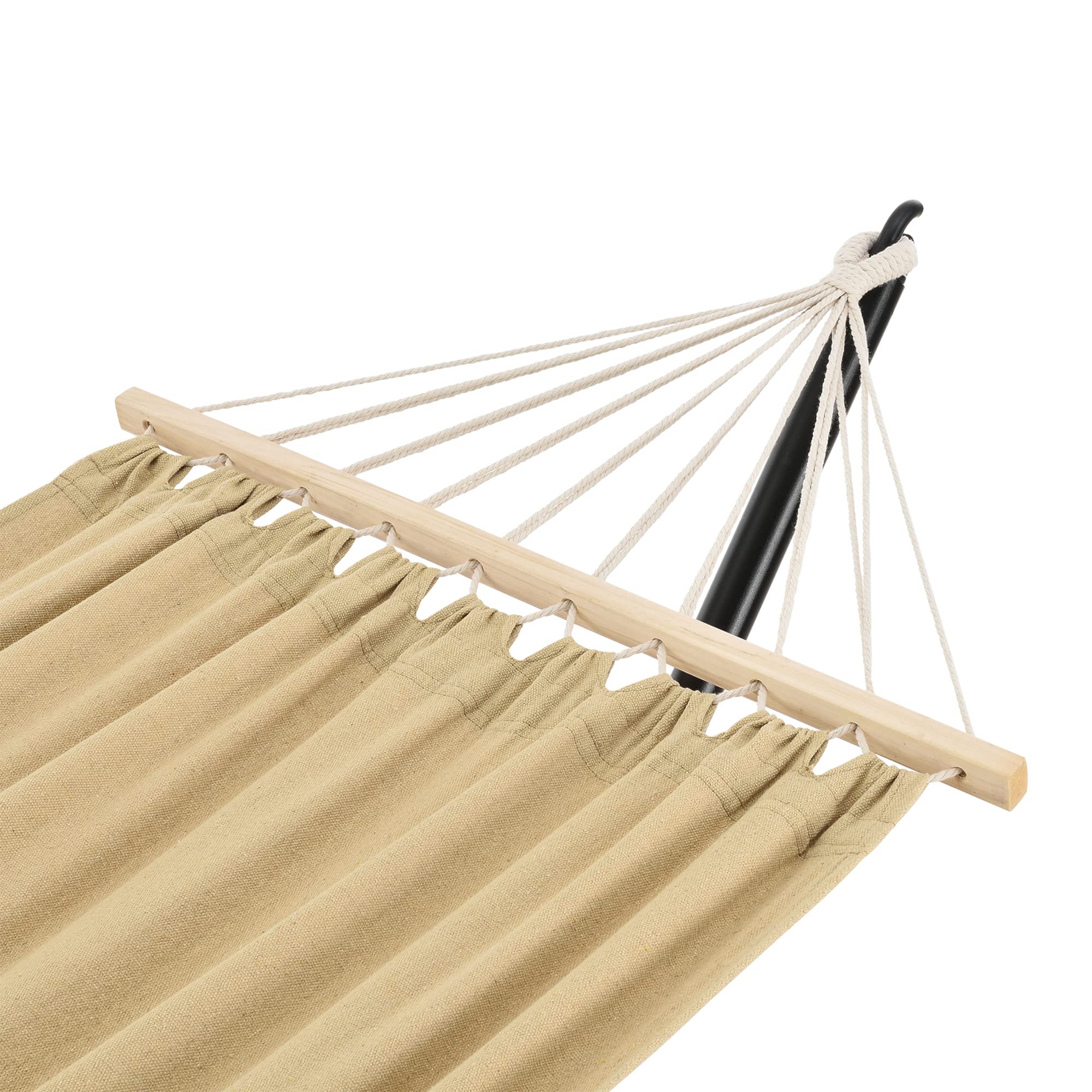 [en.casa] Amaca con Supporto in Acciaio da Esterno e Interno Telo 200 x 100 cm Carico Max. 120 kg Telaio Resistente con Asta Distanziatrice Tessuto Beige