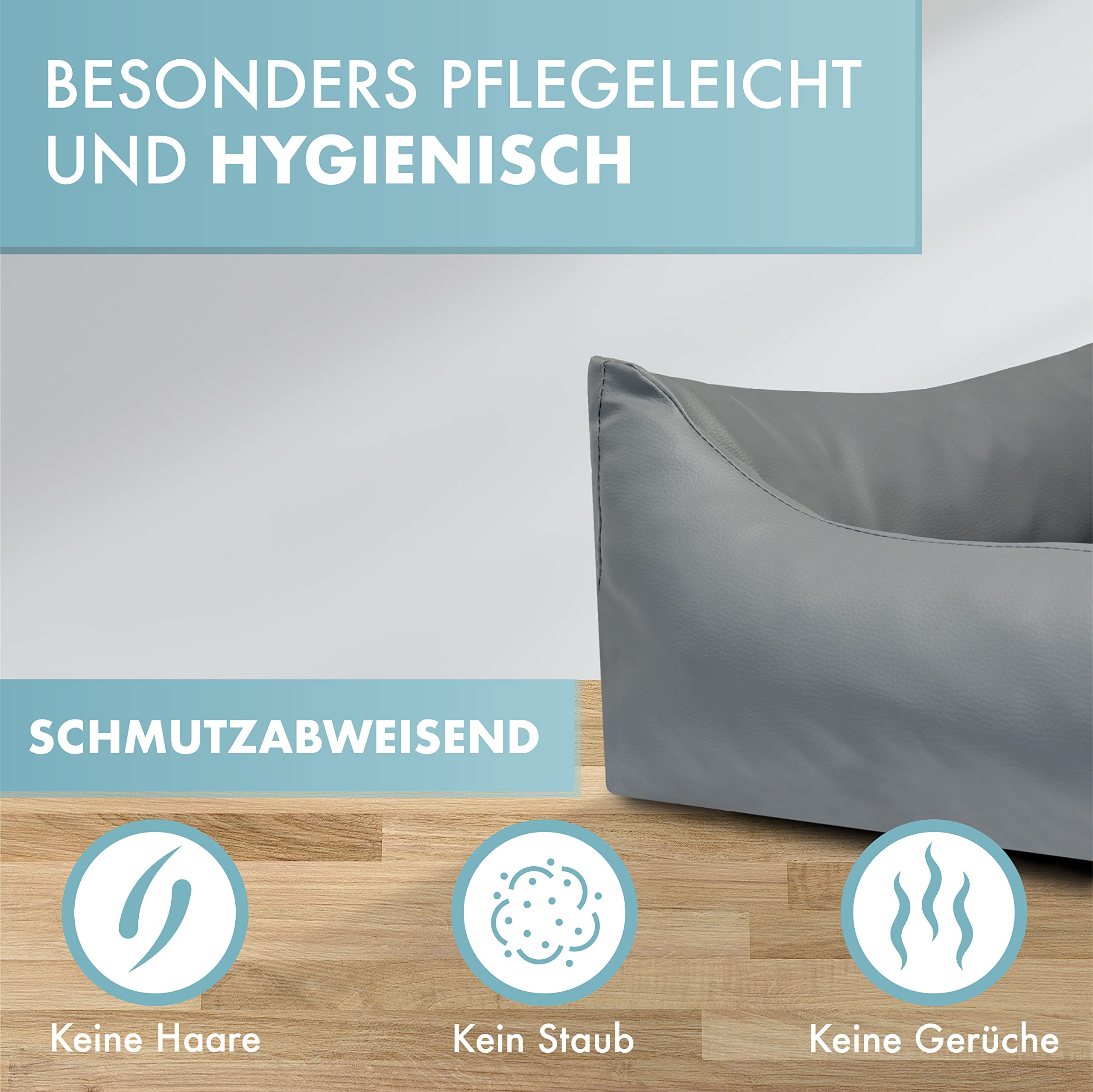 Hunde-Bett mit Visco-Kissen - waschbares Hundekörbchen - hochwertiges Hundesofa - gelenkschonendes Hundekissen - robuste Hundematte - orange - Gr. L - 115 x 85 cm
