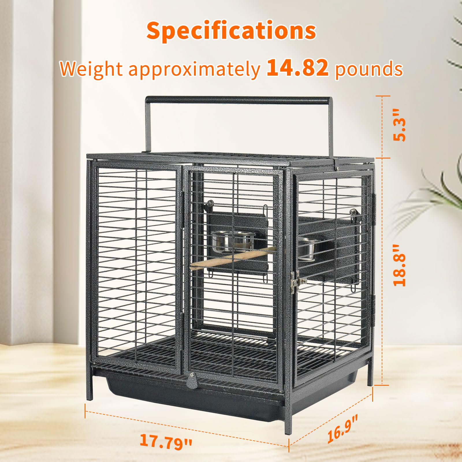 Przenośna klatka podróżna dla ptaków z uchwytem drewniana okonie dla małych papug, kanarków, papug, papug, ptaków, Conures Cockatiels