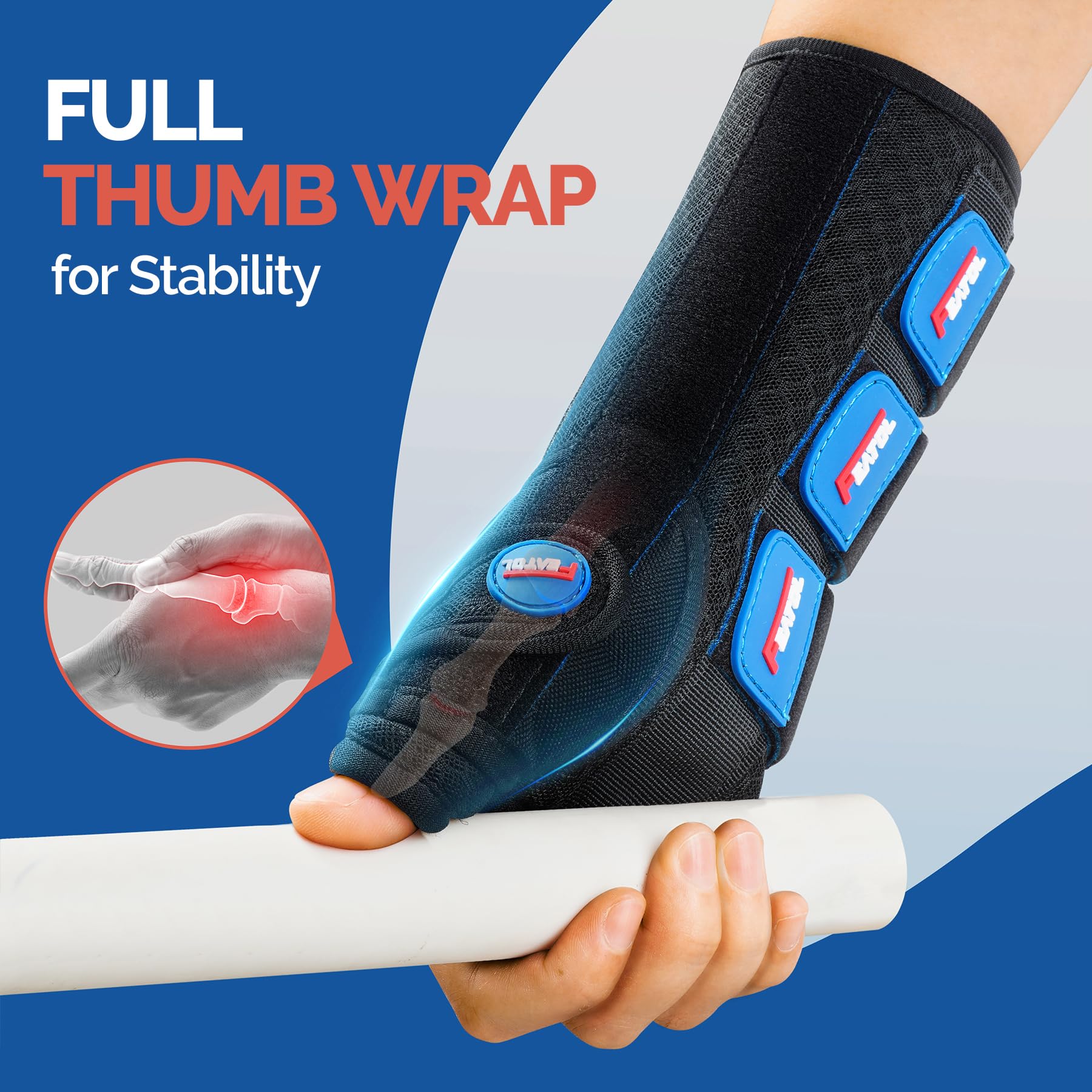 FEATOL Férula para pulgar y muñequera para túnel carpiano, alivio del dolor para tendinitis, artritis, dedo gatillo y de Quervains, muñequera con férula de espica para el pulgar para apoyo nocturno,