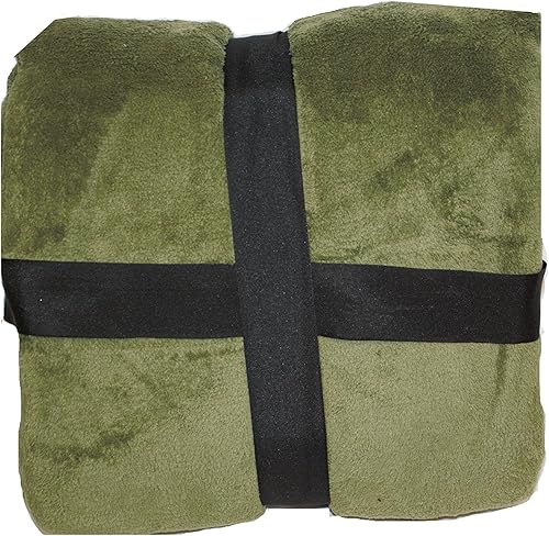 Vista 2 de Elegant Comfort, cobija de felpa polar, ultra suave, para todos los tamaños., Lana, Verde, Full/ Queen Verde,Borgoña,Marrón