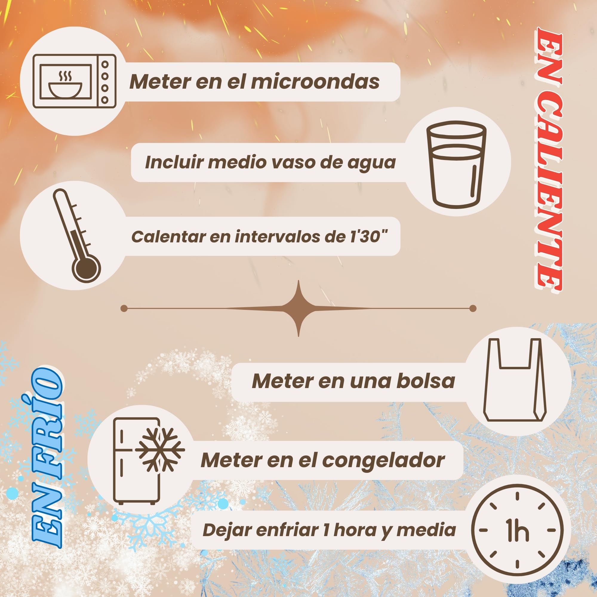 Saco Termico Semillas para Microondas - Bolsa Semillas Calor Microondas - Cojin de Semillas para Microondas - Sin Aroma - Relleno de Semillas de Mijo Ecológico - Fabricado en España 45x14cm
