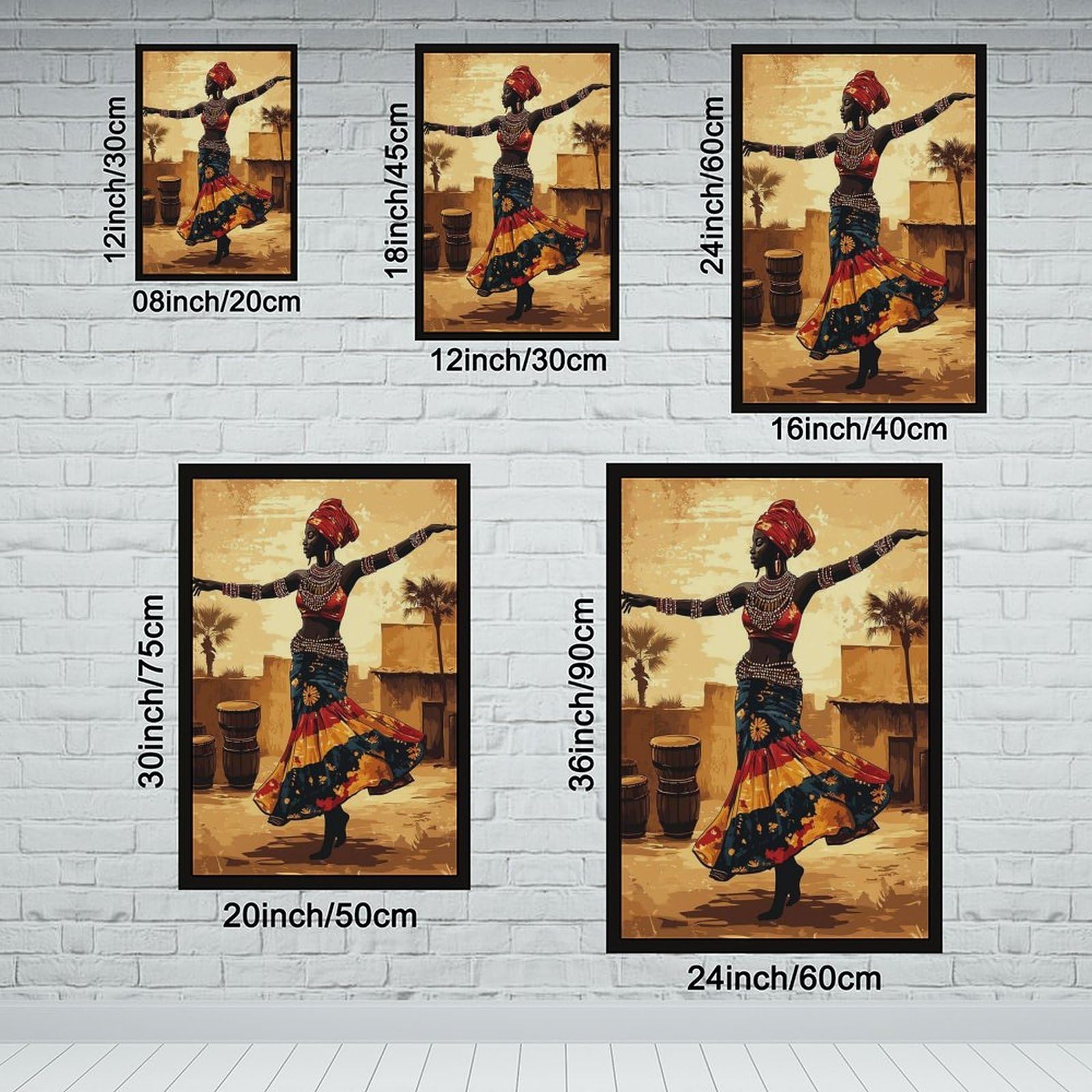 LXWNZE Malian Bambara Dance, poster su tela tradizionale africano festival decorazione camera da letto paesaggio ufficio camera da letto decorazione regalo 40,6 cm L x 61 cm W